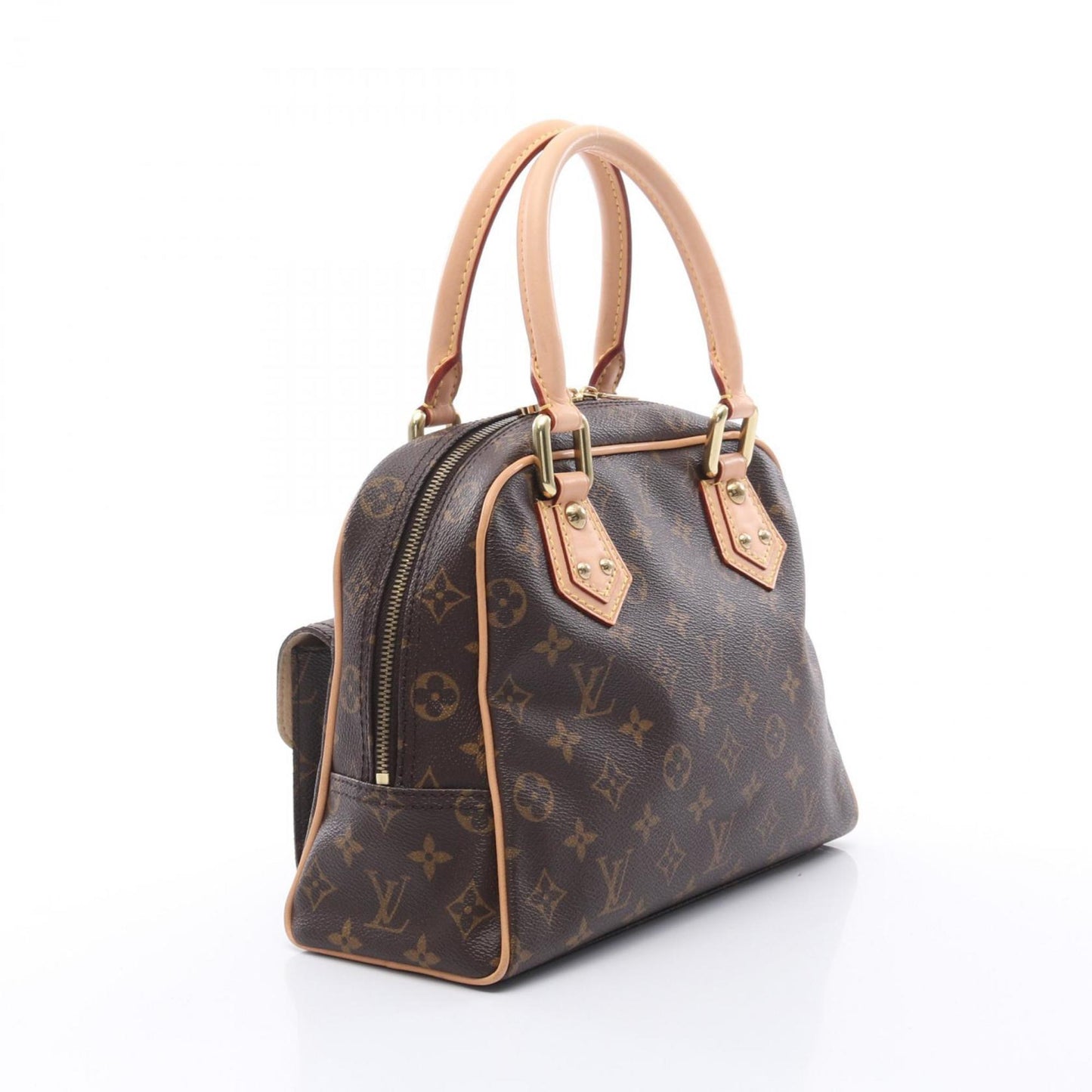 Louis Vuitton Manhattan Pm Handbag Coated Canvas Leather Monogram