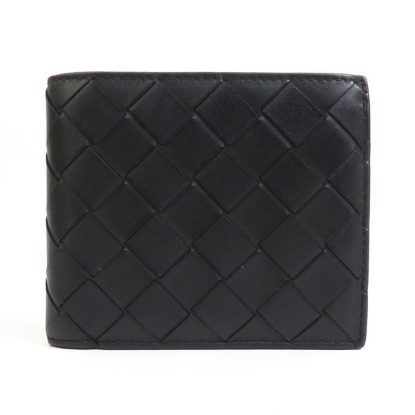 Bottega Veneta Bi-Fold Wallet Intrecciato Leather Black