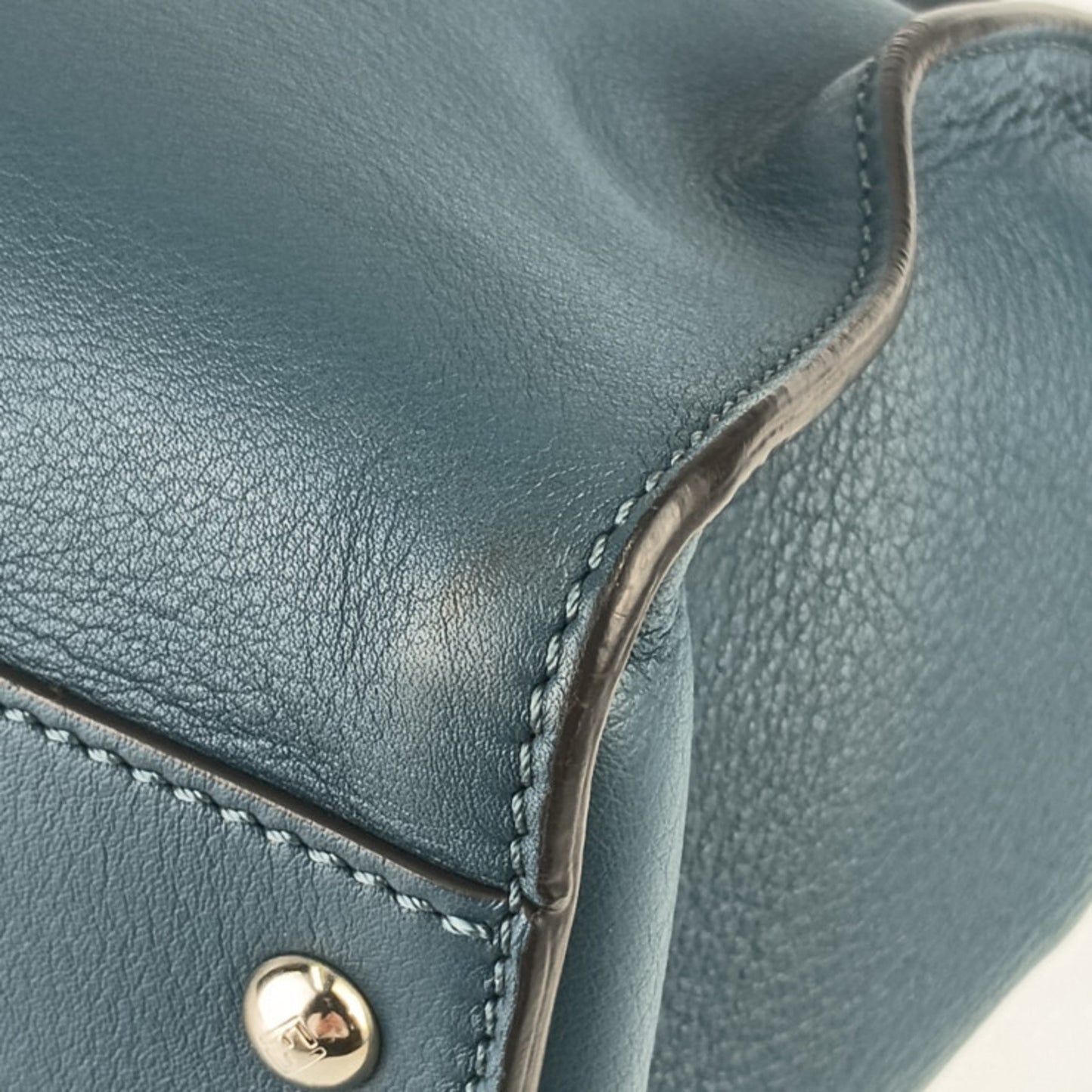 Fendi Tote Bag Peekaboo Large 8Bn210 Blue Leather