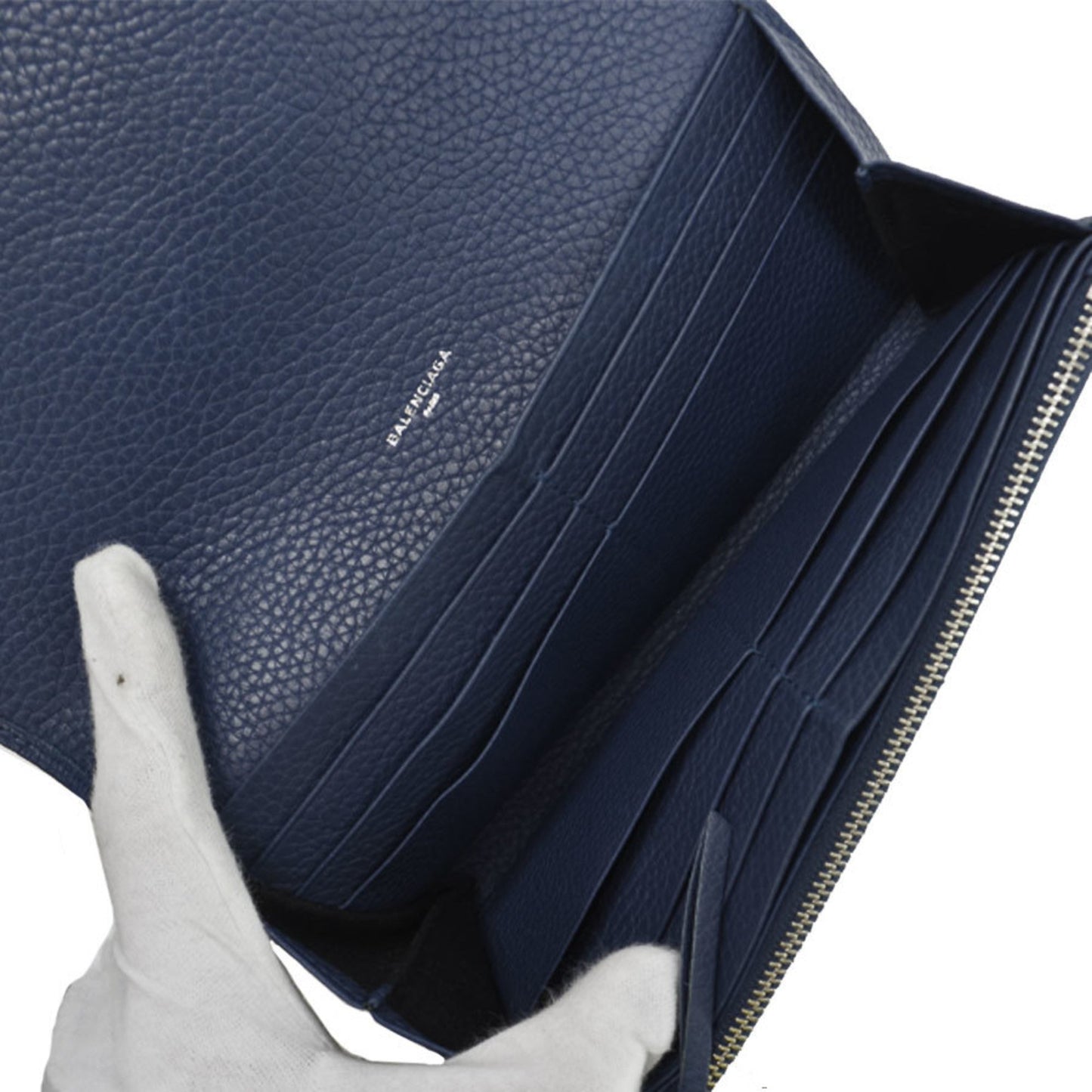 Balenciaga Balenciaga Long Wallet Navy Leather Folio