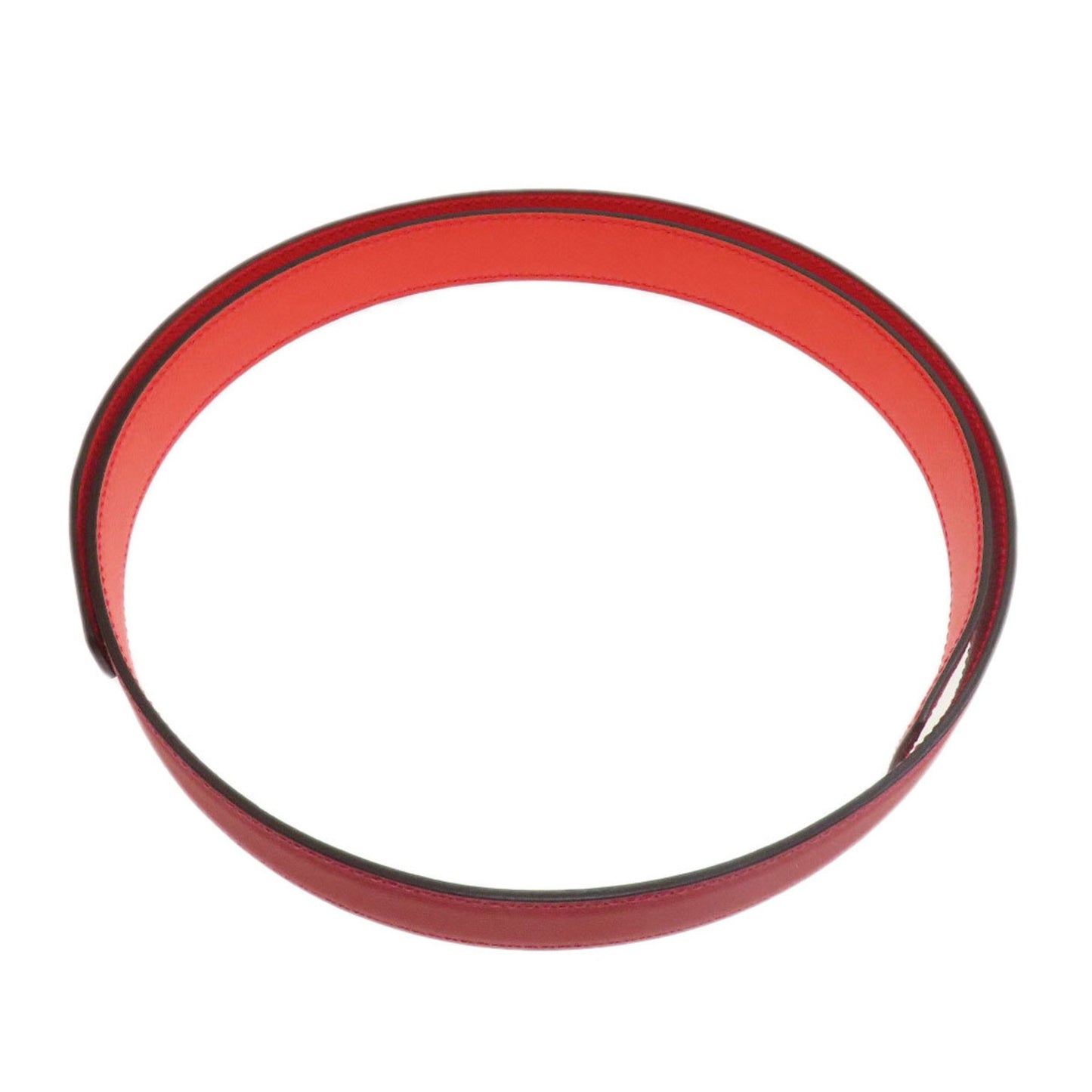 Hermes Rival Vermilion Rose Silver Hardware Belt Swift Epson