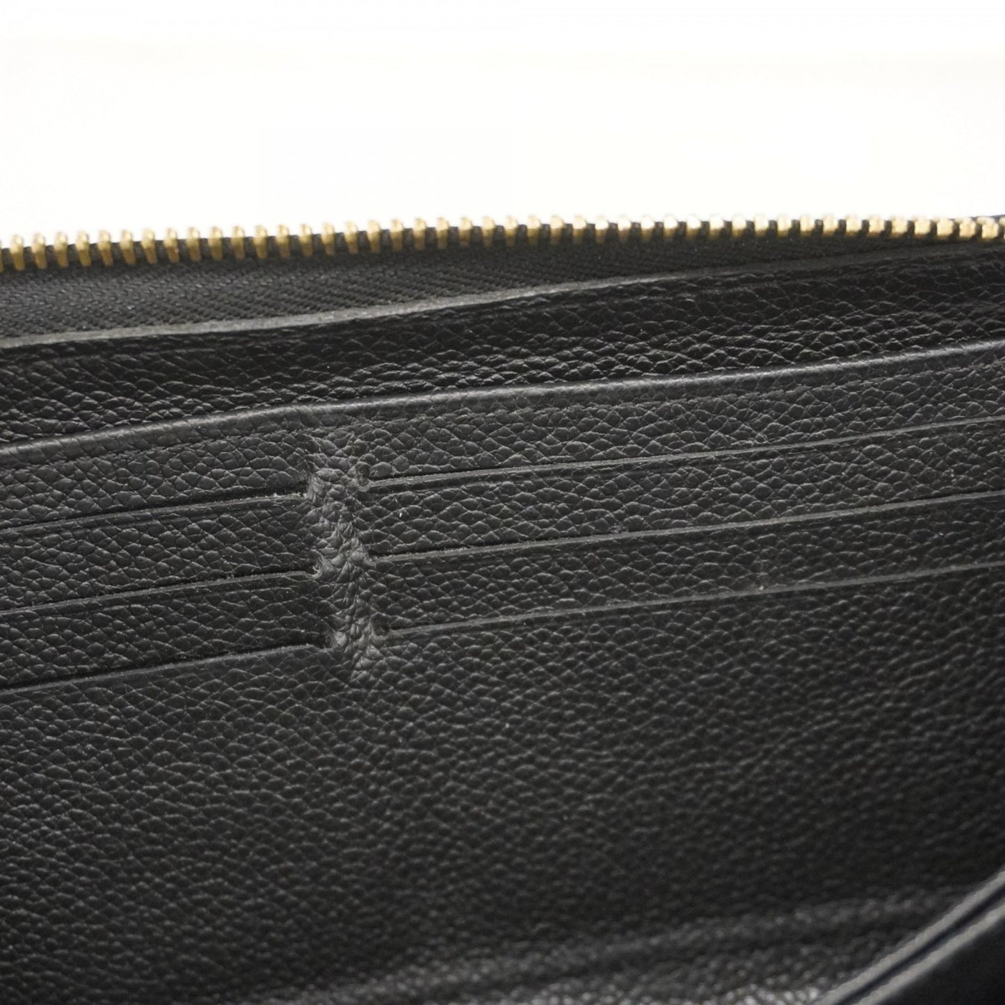 Louis Vuitton Monogram Empreinte Stitch Zippy Wallet M64805 Beige Noir