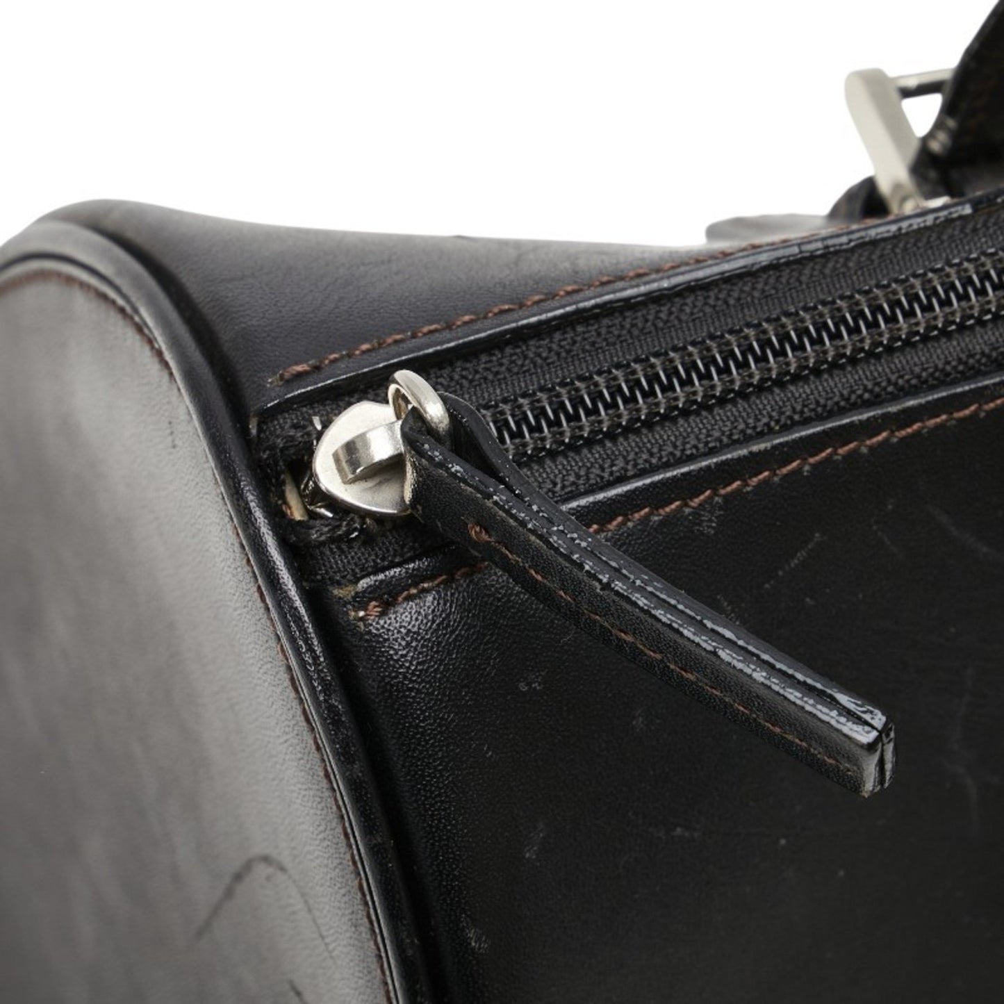 Burberry Nova Check Mini Boston Bag In Black Leather