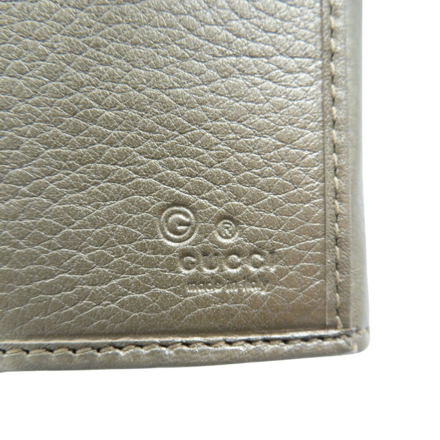 Gucci Leather Champagne Gold W Long Wallet 1176Gucci