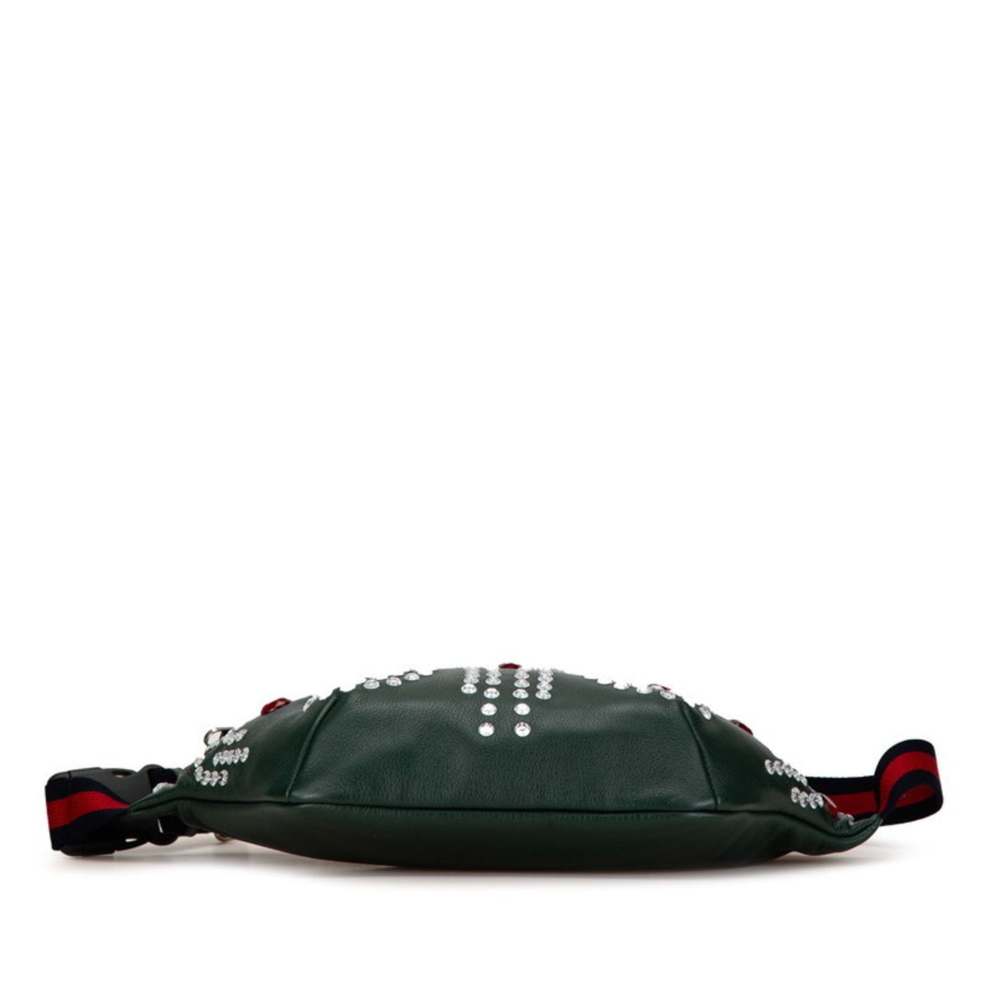 Gucci Bijou Stone Body Bag Waist 484683 Moss Green Multicolor Leather