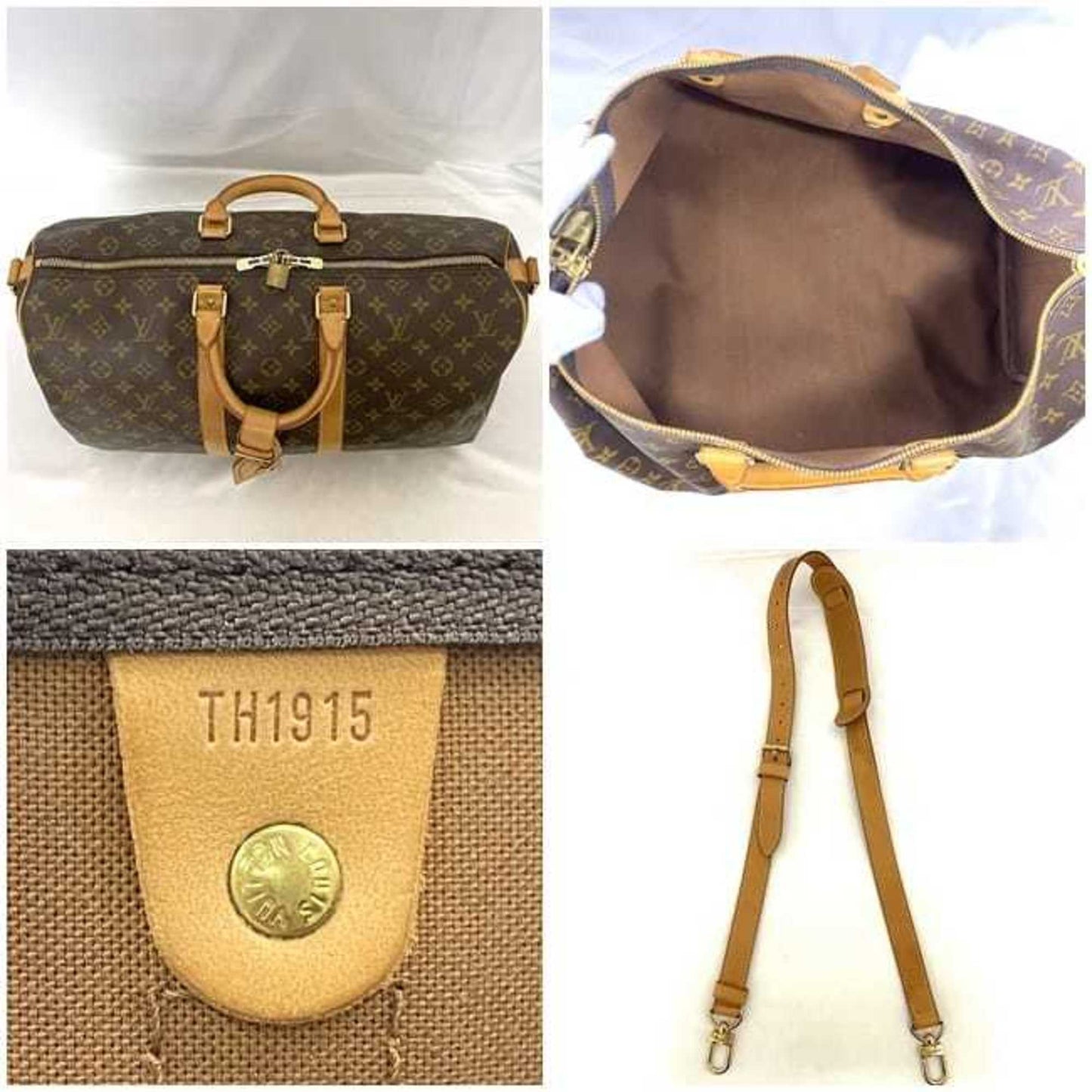 Louis Vuitton Boston Bag Keepall 45 Bandouliere Ec-23198 Brown Monogram M41418 Canvas Tanned