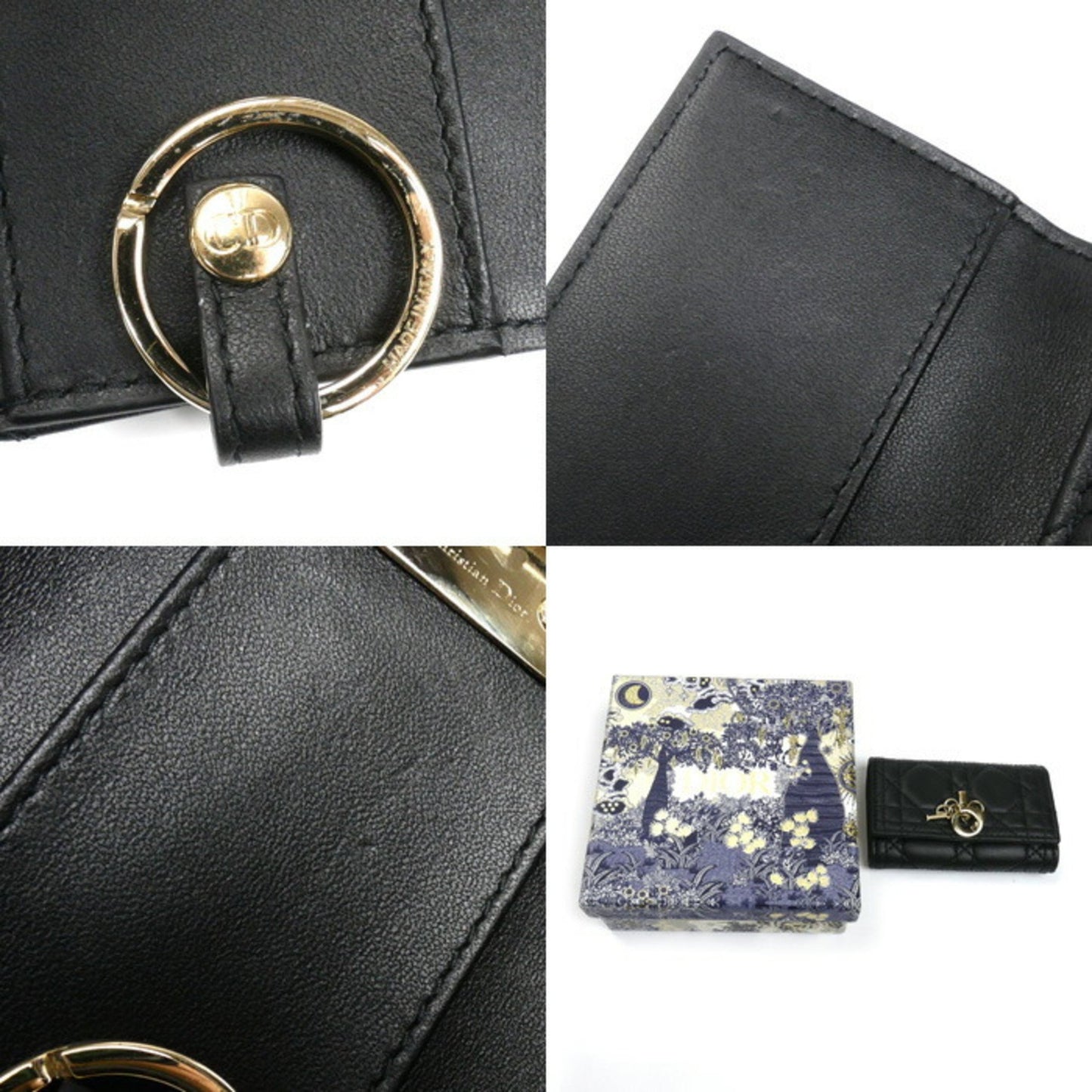 Christian Dior My Aster Key Case Cannage Black S0983Onmj M900
