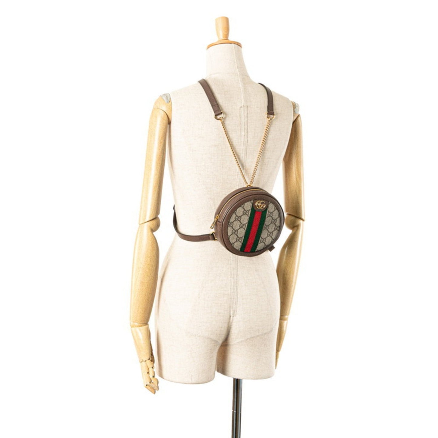 Gucci Gg Supreme Ophidia Backpack 598661 Beige Brown Leather