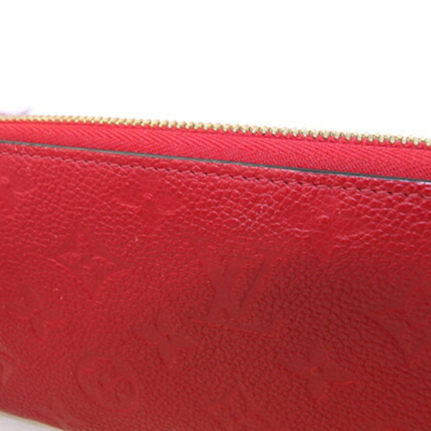 Louis Vuitton Round Long Wallet Monogram Empreinte Zippy M63691 Scarlet Red Zip