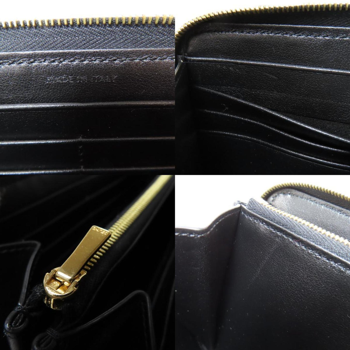 Celine Round Long Wallet Leather