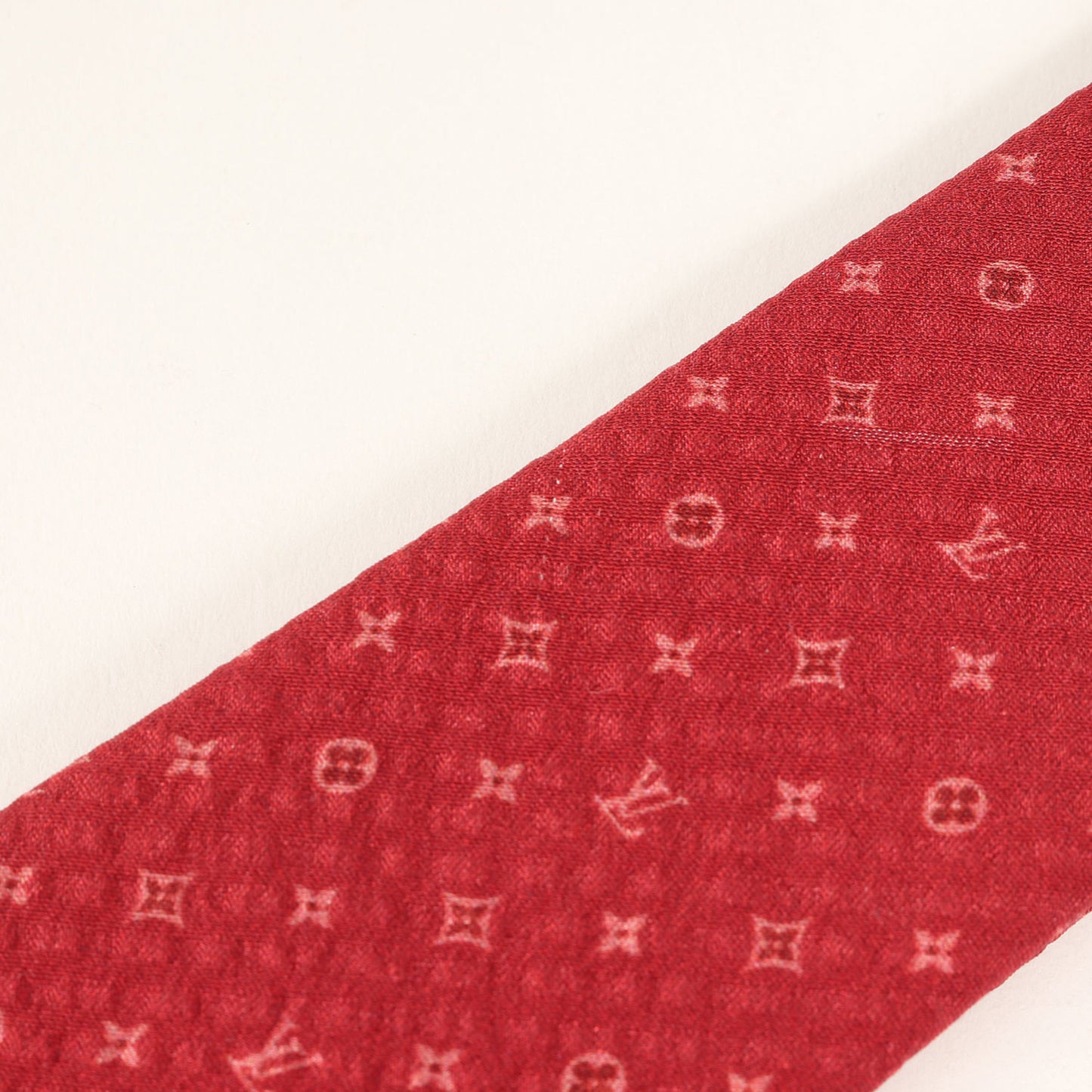 Louis Vuitton Louis Vuitton Micro Monogram Silk Cravate Tie M76858 Red