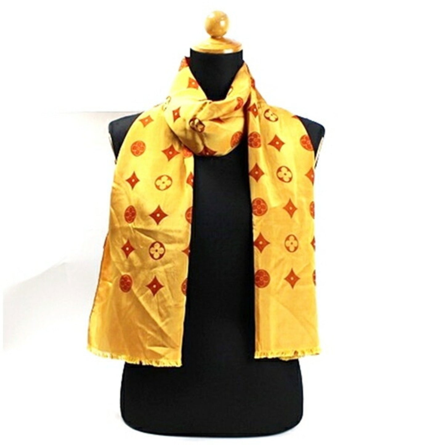 Louis Vuitton Acetate Silk Stole Scarf Muffler Rectangular Reversible Louis Vuitton