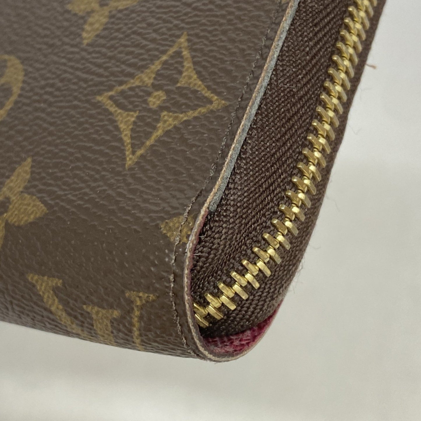 Louis Vuitton Monogram Zippy Wallet M41895 Brown Fuchsia