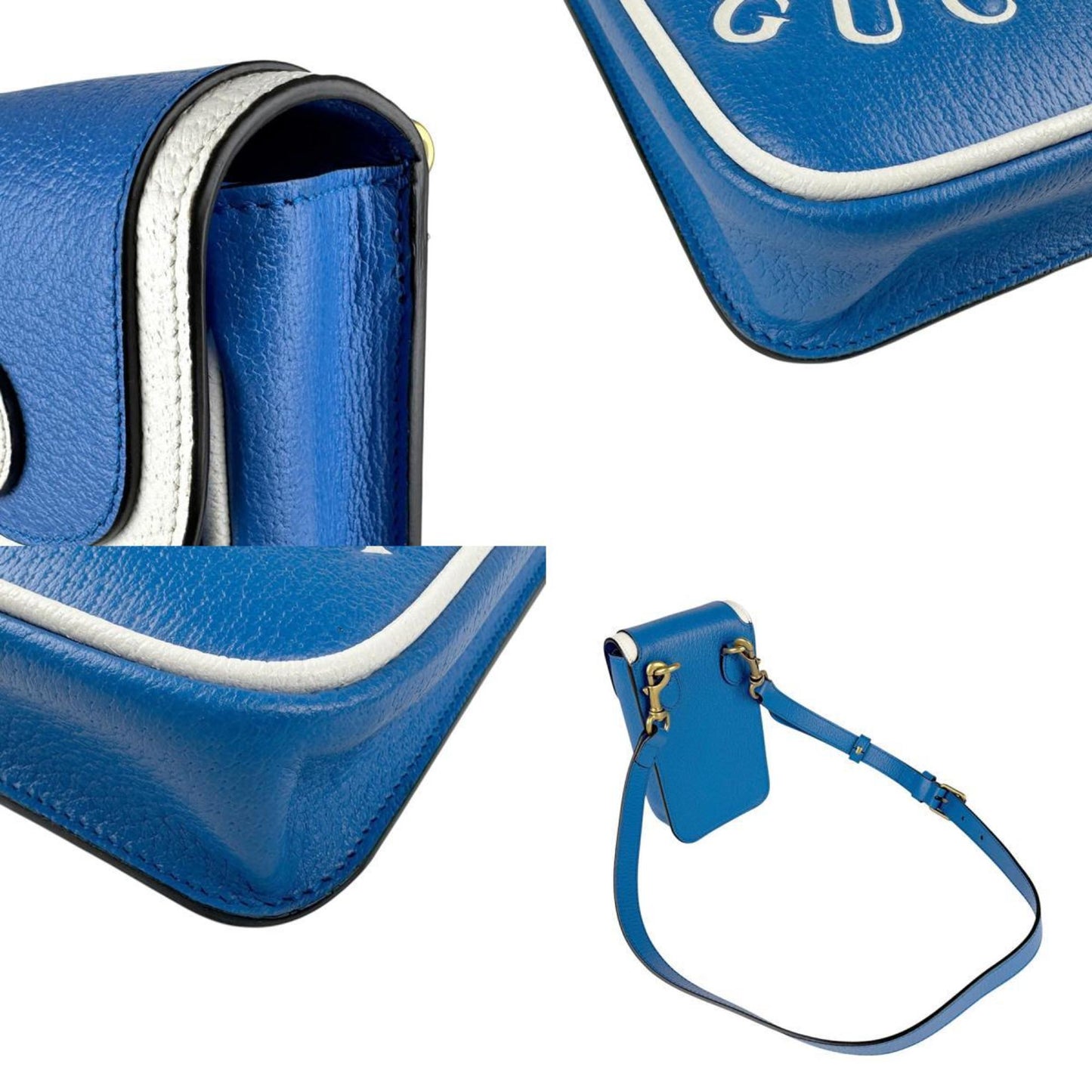 Gucci Shoulder Bag Pouch X Adidas Leather Blue
