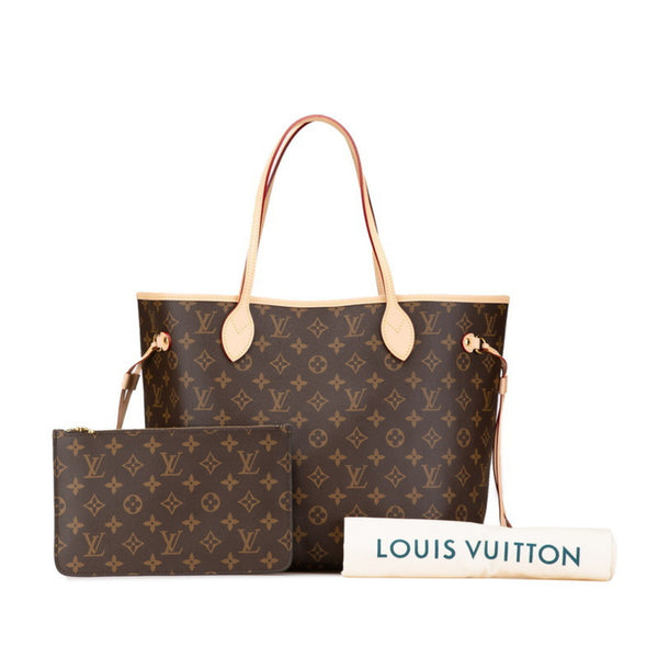 Louis Vuitton Monogram Neverfull Mm Tote Bag M40156 Brown Pvc Leather