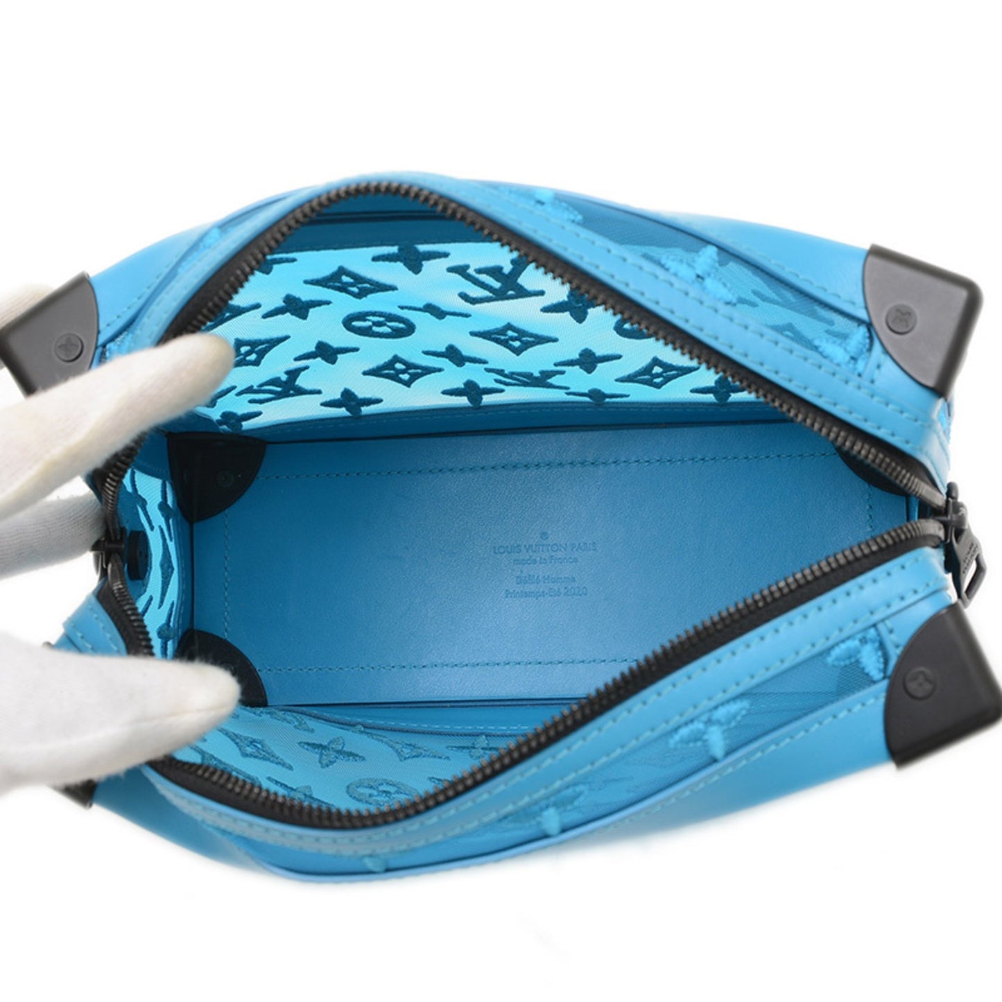 Louis Vuitton Monogram See-Through Soft Trunk Shoulder Bag Turquoise M45074
