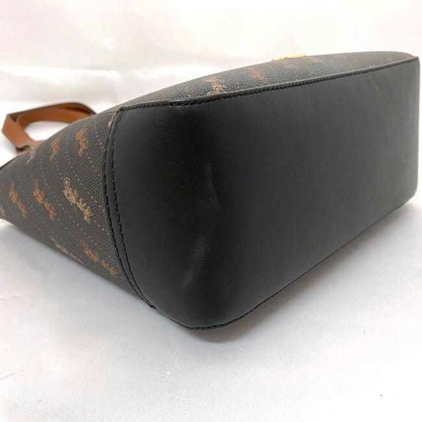 Coach Tote Bag Black Brown Red Horse