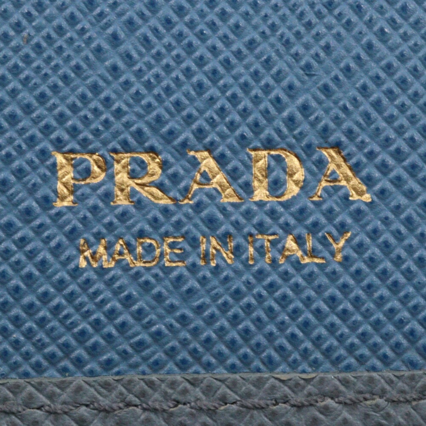 Prada Bi-Fold Wallet Saffiano Astrale Light Blue Snap Button