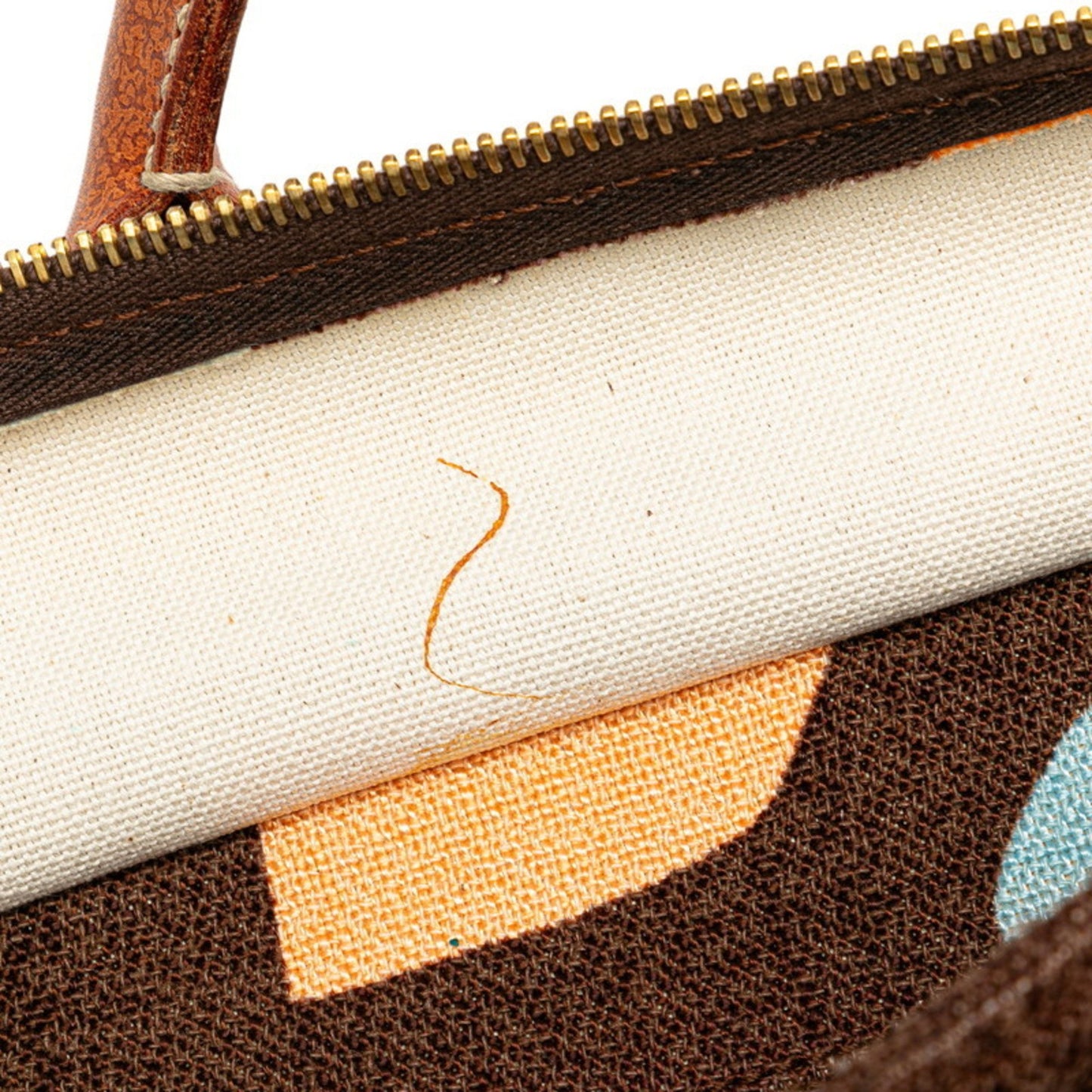 Miu Miu Miu Handbag Tote Bag Brown Orange Canvas Leather