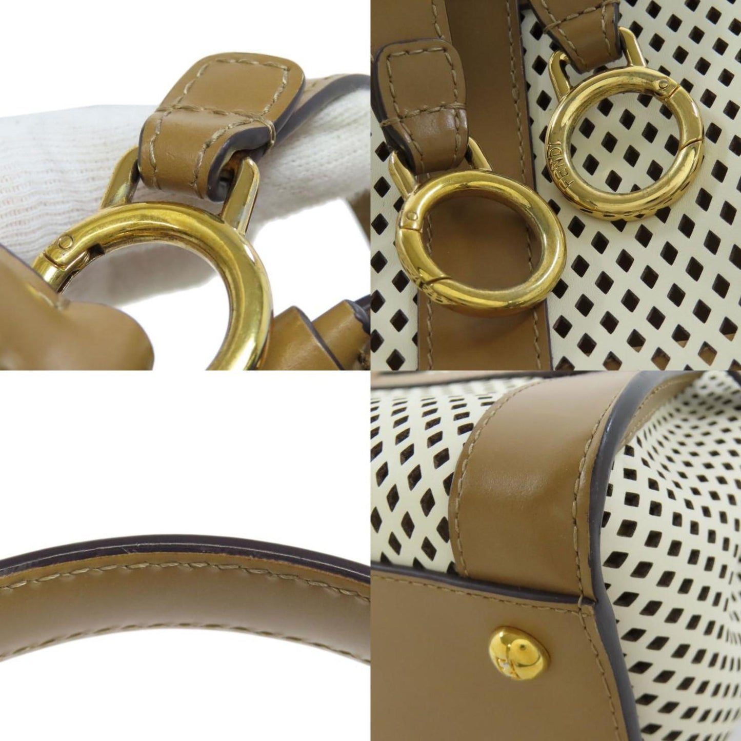 Fendi Peekaboo Punching Handbag Calf Leather