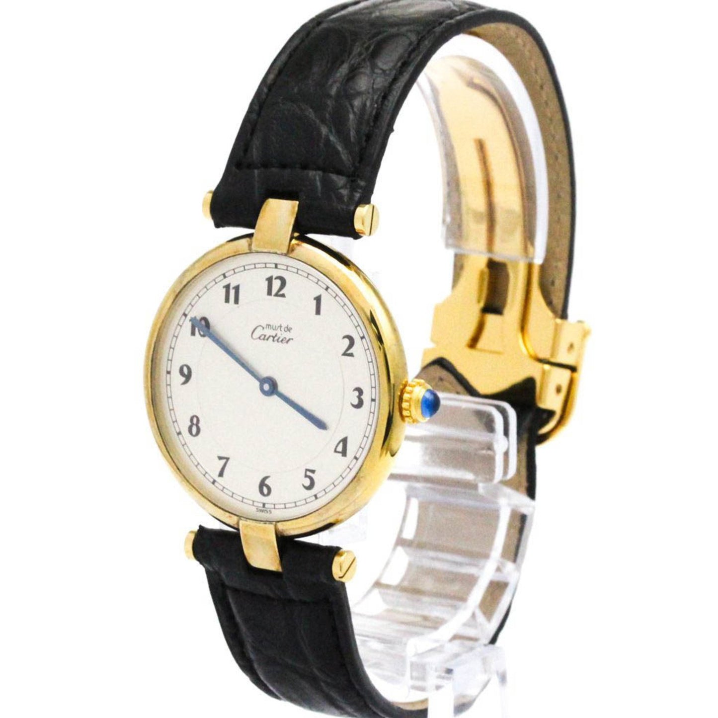 Cartier Must Vermeil Gold Plated Leather Quartz