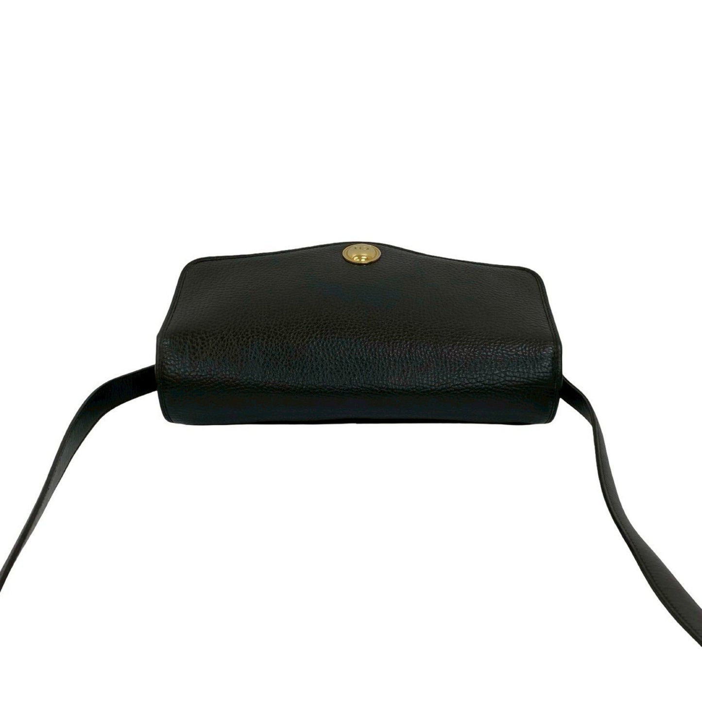 Christian Dior Cd Logo Hardware Leather Genuine Shoulder Bag Pochette Sacoche Black 37002