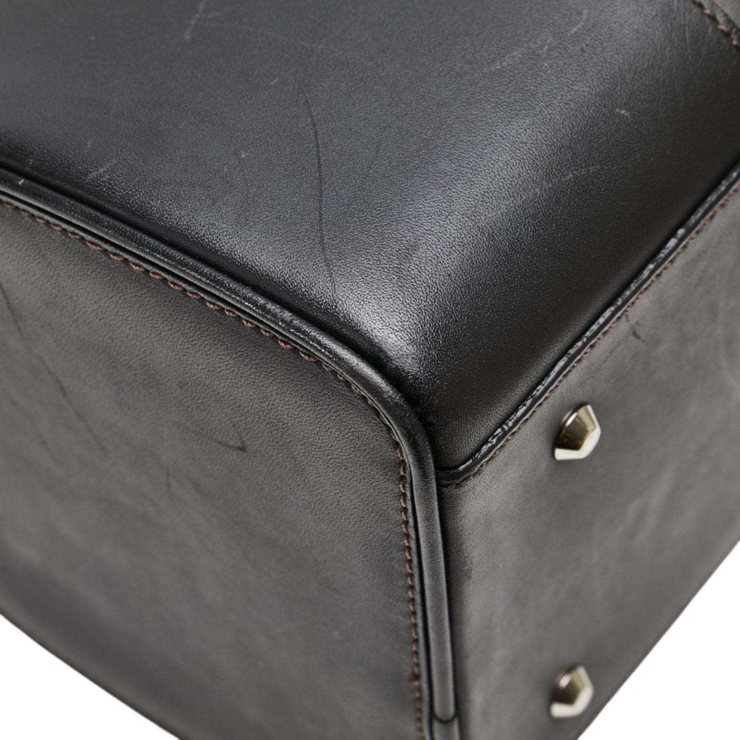 Burberry Nova Check Mini Boston Bag In Black Leather
