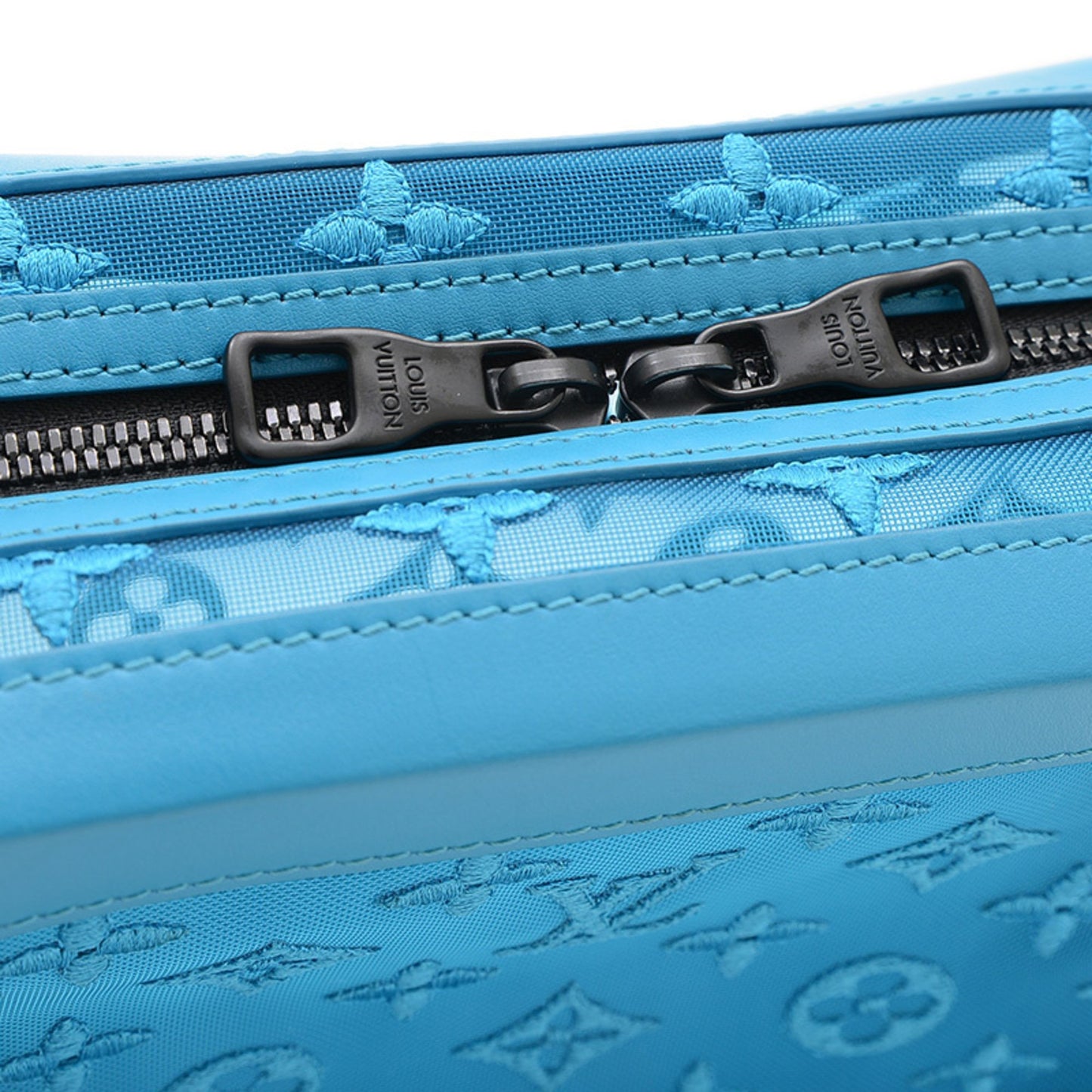 Louis Vuitton Monogram See-Through Soft Trunk Shoulder Bag Turquoise M45074