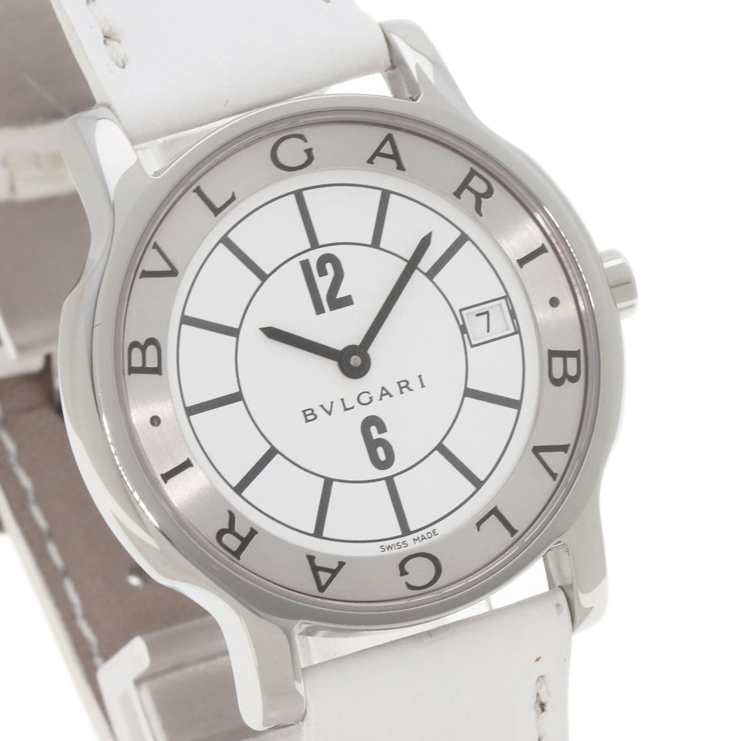 Bvlgari St35S Solotempo Watch Stainless Steel Leather
