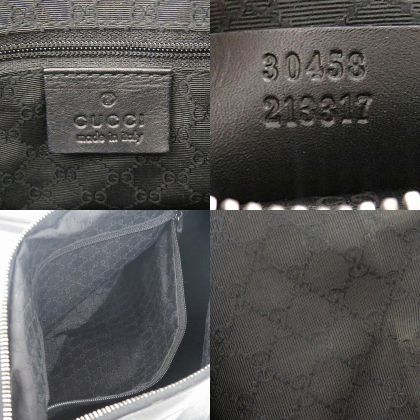 Gucci Denim Leather Black 30458 Mini Boston Bag Handbag 0670Gucci