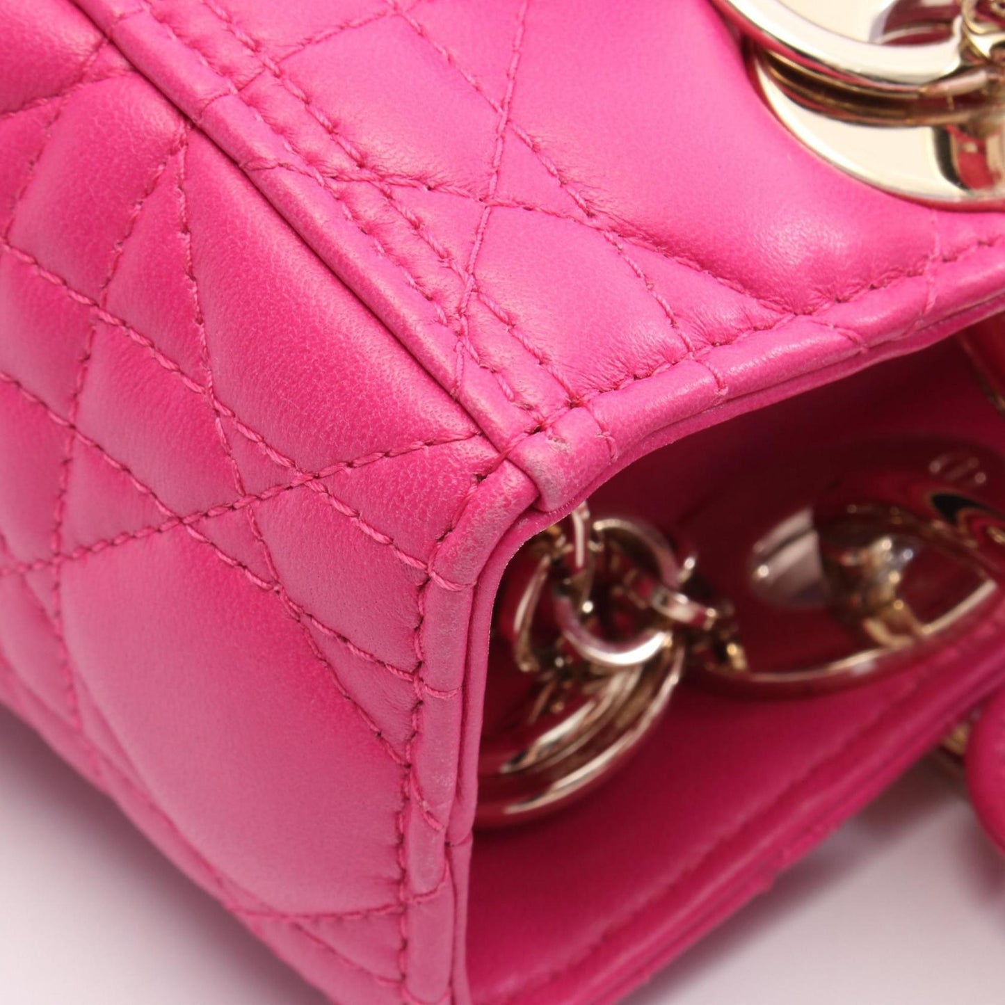 Christian Dior Dior Lady Cannage Handbag In Lambskin Leather