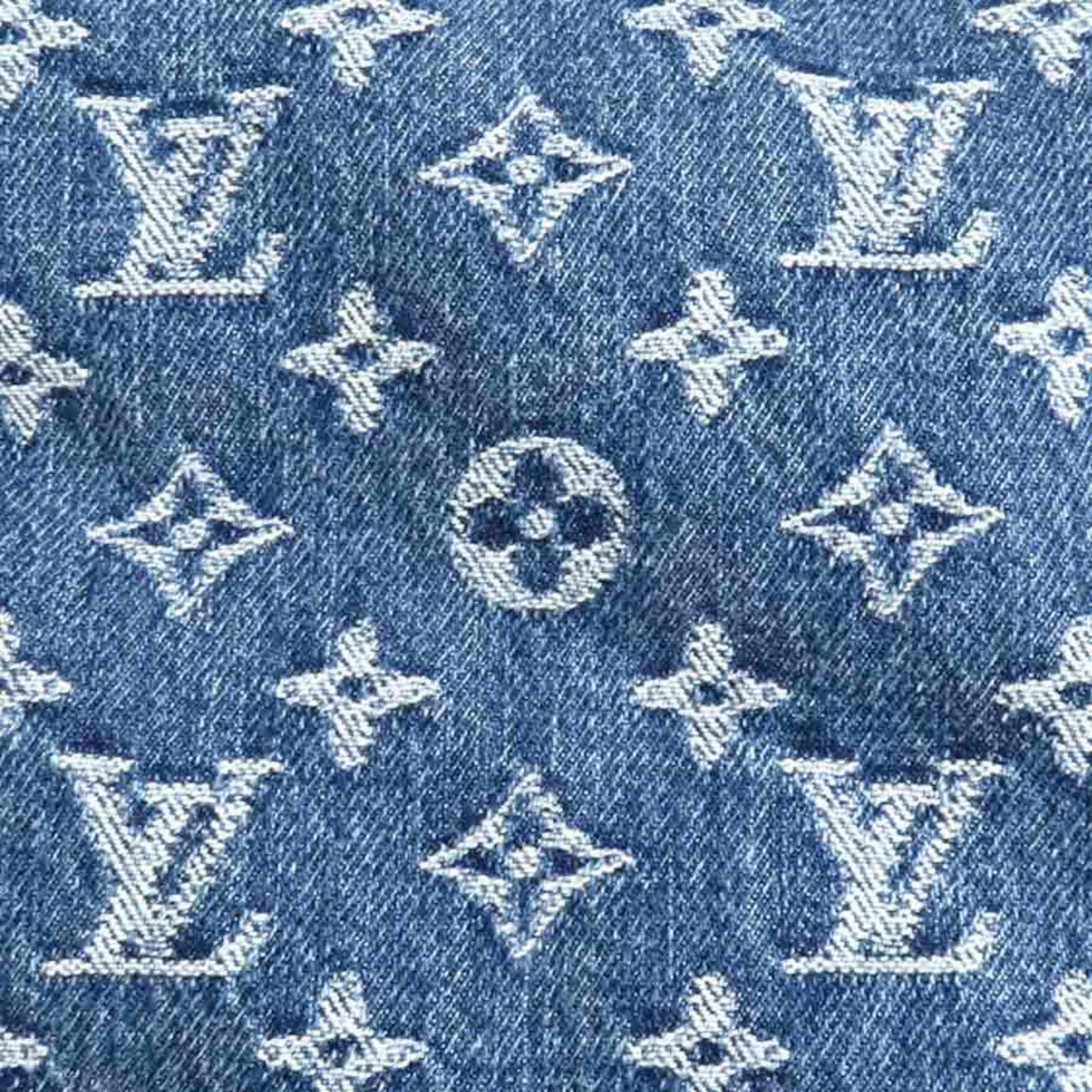 Louis Vuitton Scarf Nigo Collaboration Monogram Denim Echarpe Shearling Fur Blue X Beige