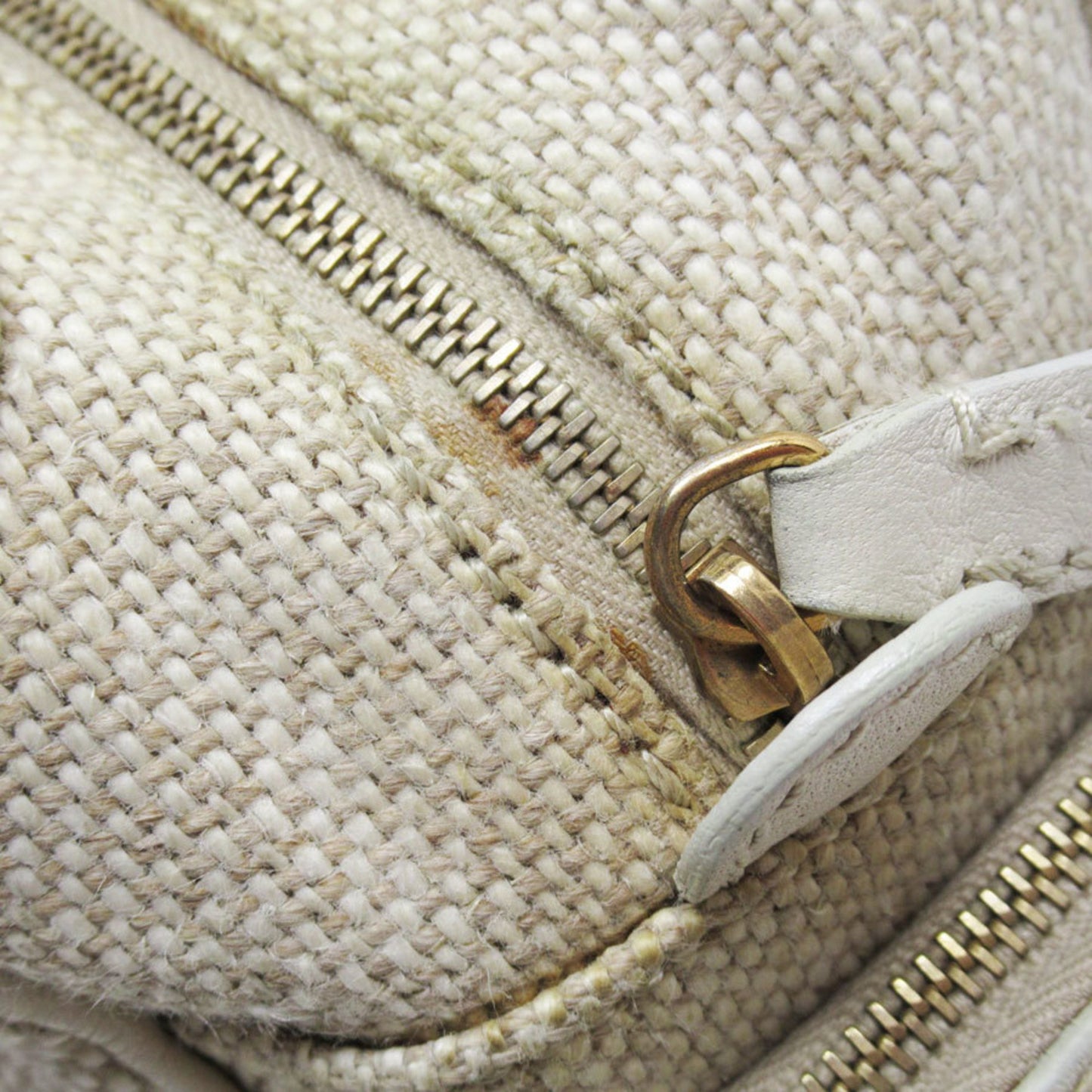 Tod'S Handbag Leather Canvas Beige