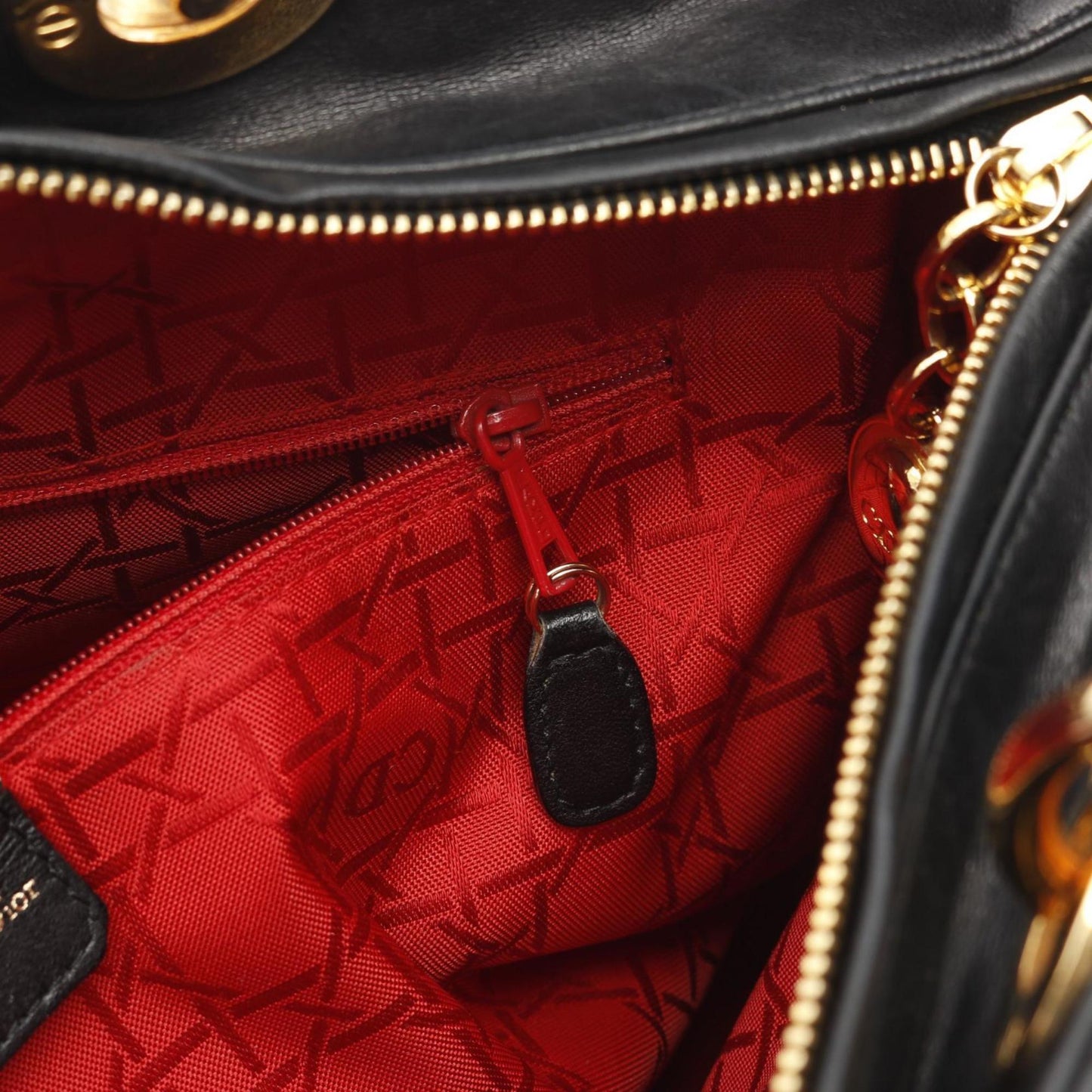 Christian Dior Lady Large Cannage Handbag Bag Leather