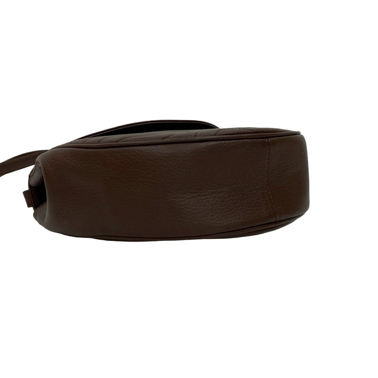 Yves Saint Laurent Ysl Logo Leather Shoulder Bag/Pochette In Brown