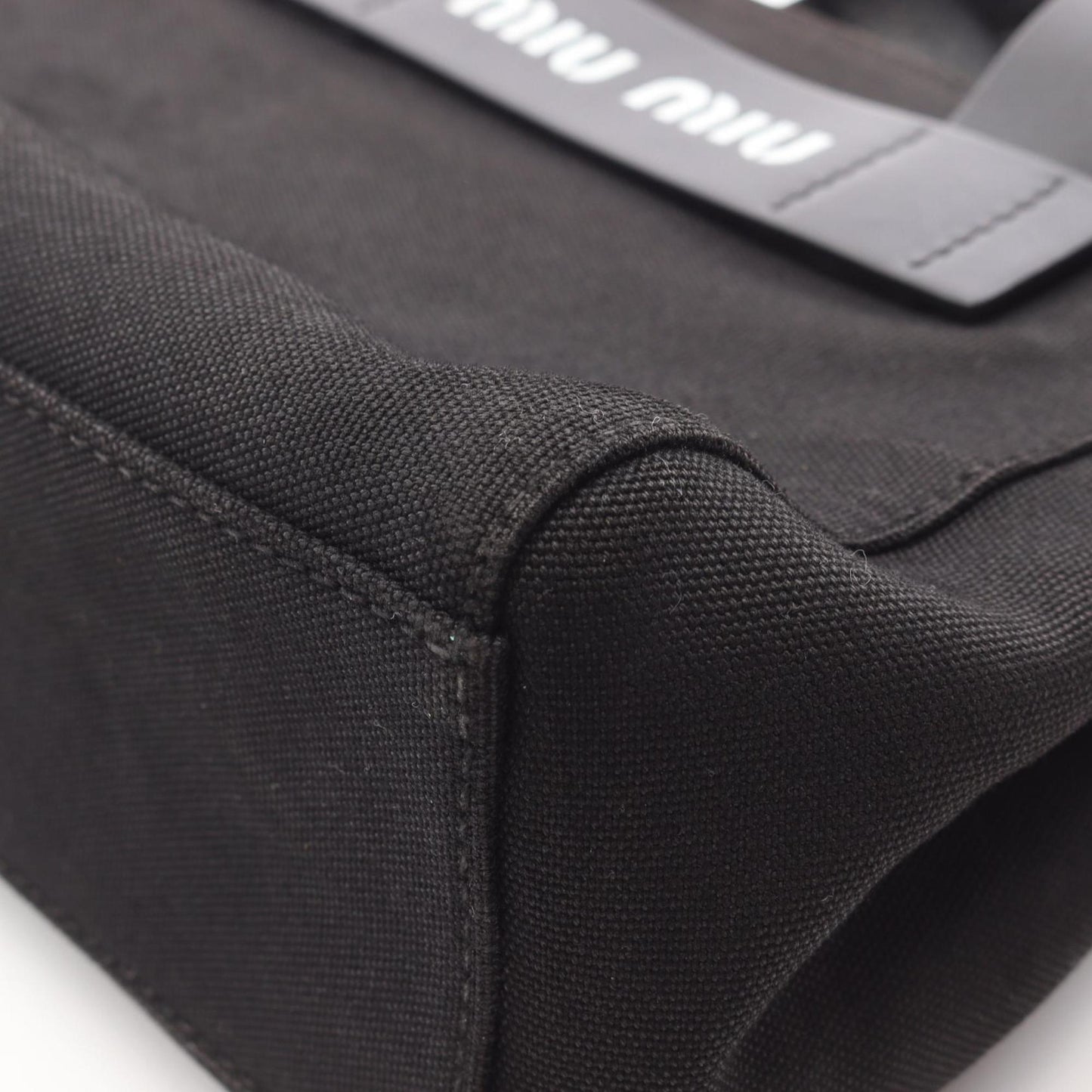Miu Miu Miu Canapa Tote Bag Canvas Leather
