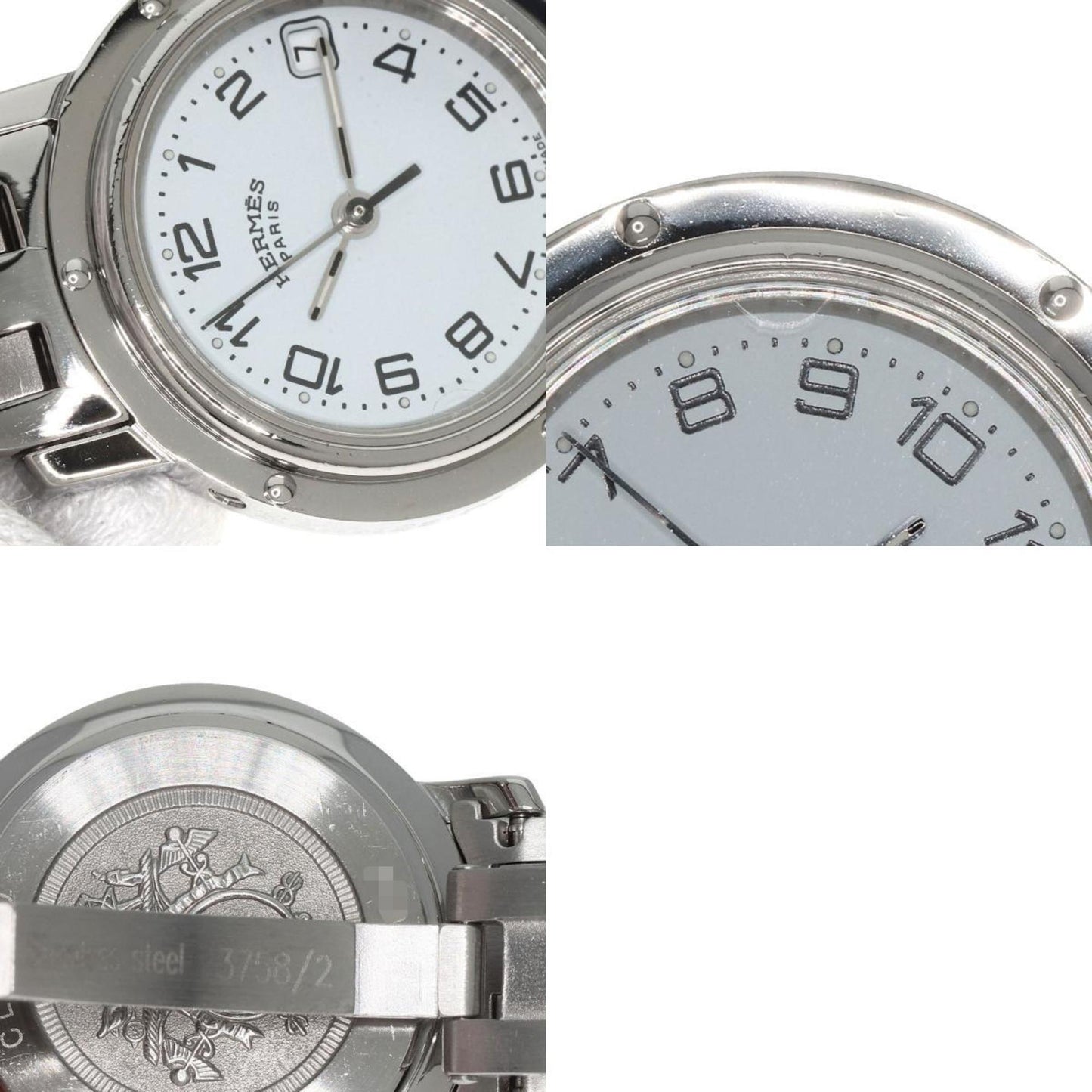 Hermes Cl4.210 Clipper Watch Stainless Steel Ss