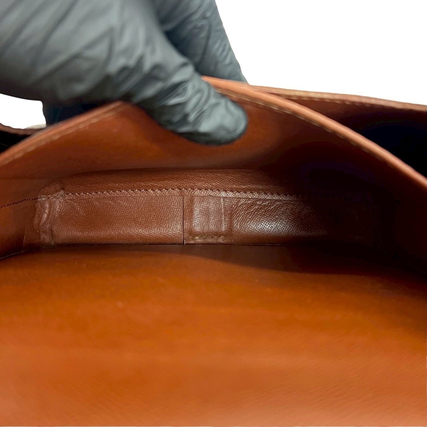 Louis Vuitton Vintage Saint-Cloud Monogram Leather Shoulder Bag/Pochette/Sacoche Brown 36278