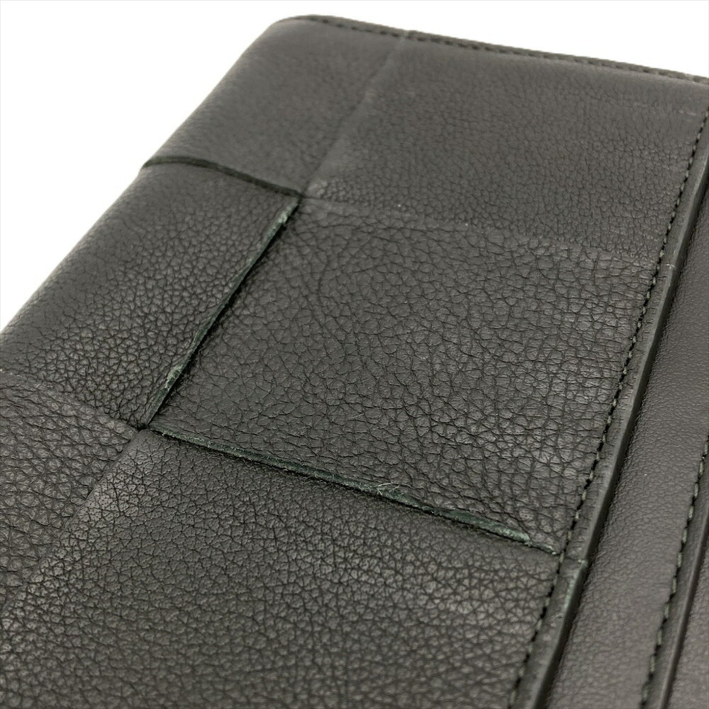 Bottega Veneta Maxi Intrecciato Long Wallet Leather Black Bi-Fold Billfold Itlquedc73Eo