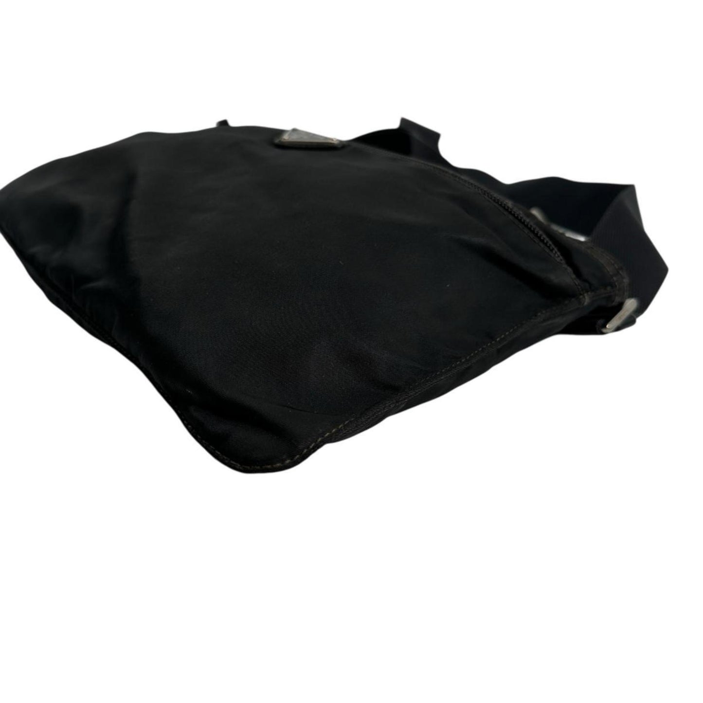 Prada Shoulder Bag Body Triangle Logo Nylon Black