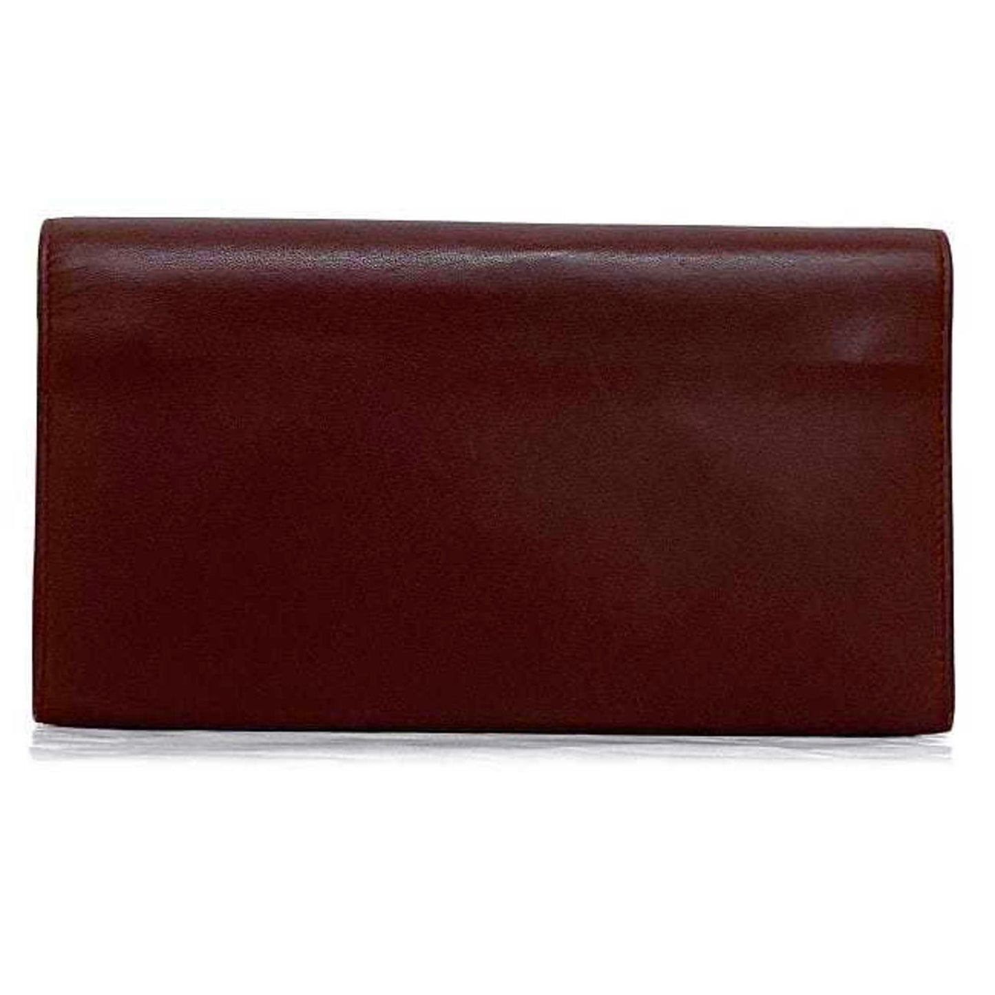 Cartier Bifold Long Wallet Bordeaux Must W Flap Leather