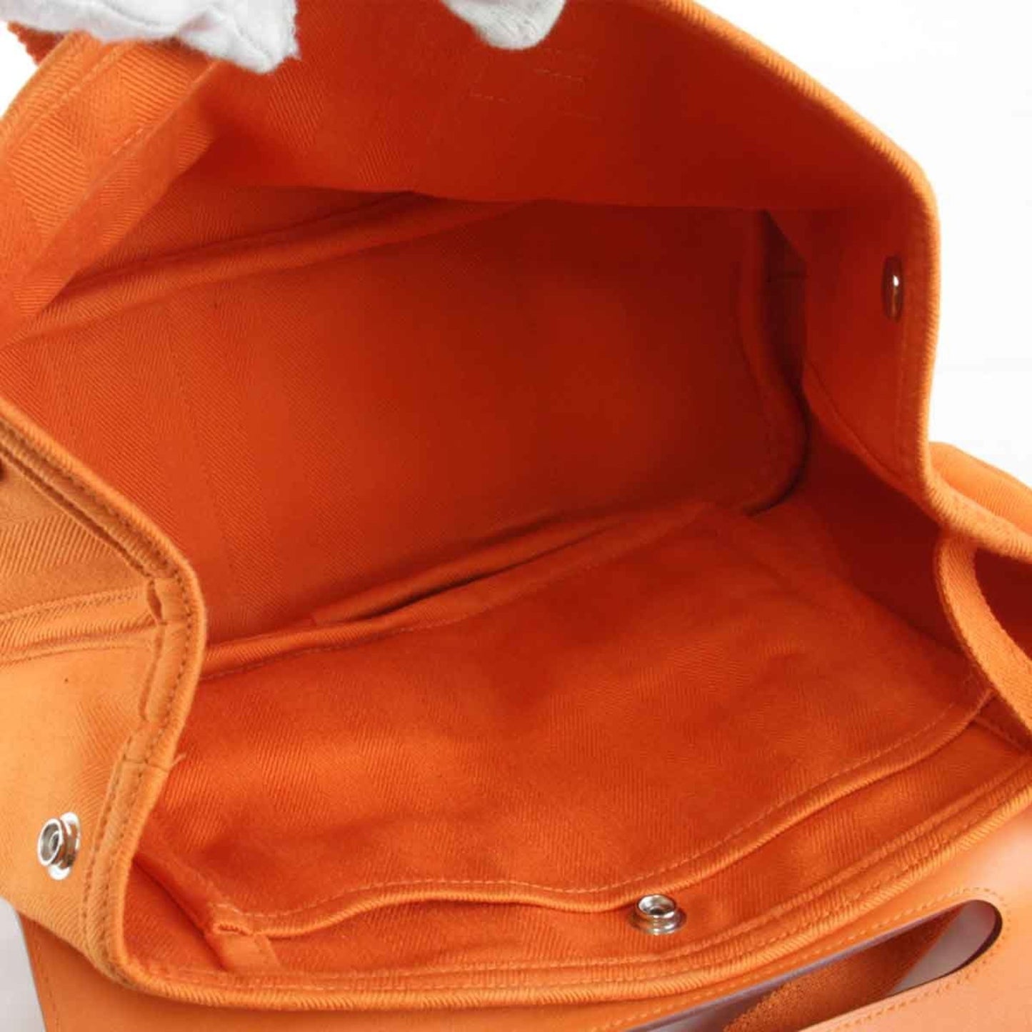 Hermes Valparaiso Pm ?P Engraved Handbag Leather/Canvas Orange