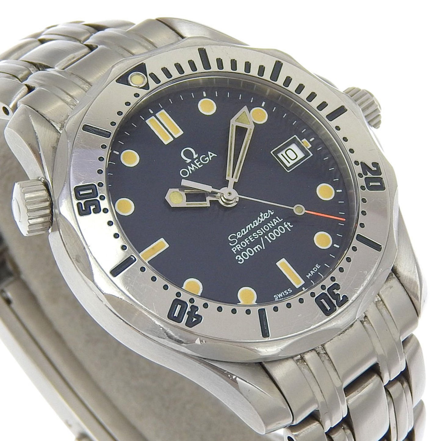 Omega Seamaster 300M Professional Watch 2562.80 Stainless Steel 1993 Quartz Analog Display Navy
