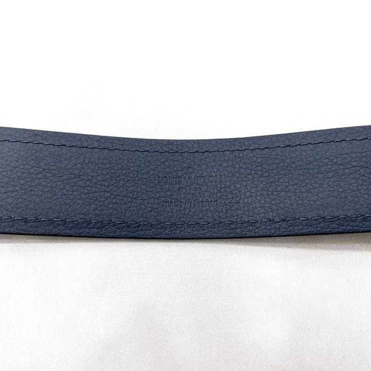 Louis Vuitton Belt Santur Sydney Brown Navy Damier Ebene M9568 F-20089 Waist 35Mm Canvas Leather