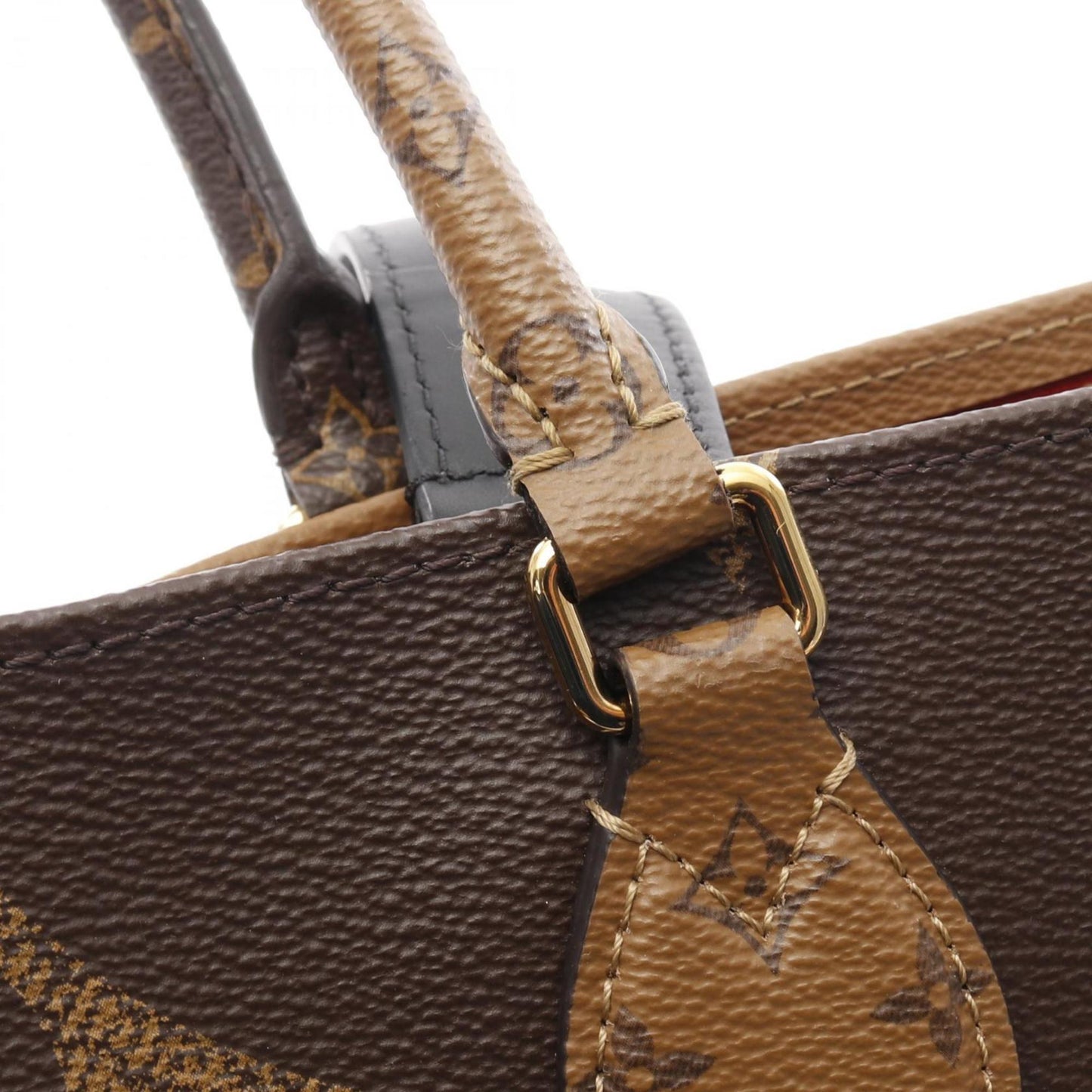 Louis Vuitton On The Go Gm Shoulder Bag Coated Canvas Leather Monogram Giant Reverse
