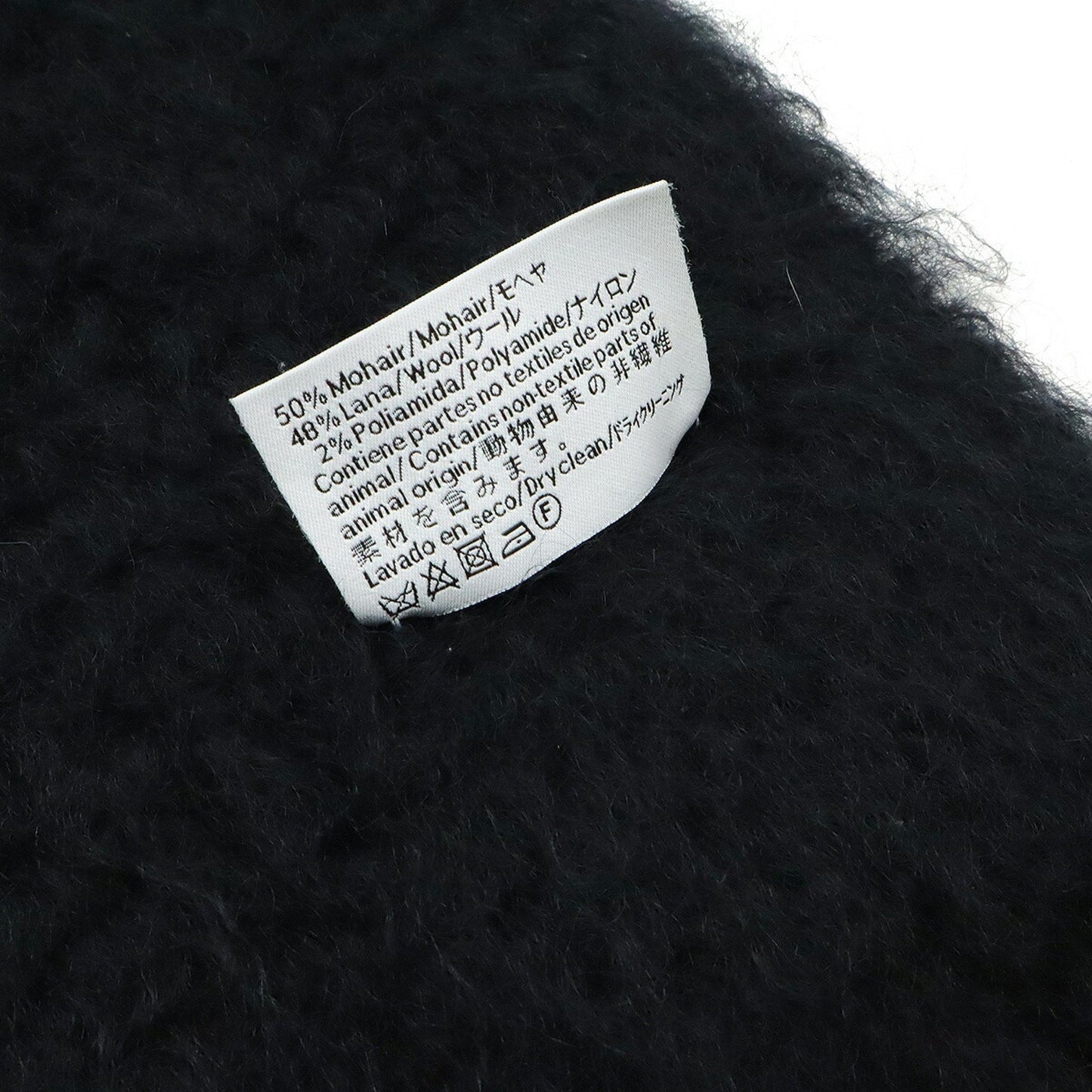 Loewe Anagram Scarf Shawl 50% Mohair 48% Wool 2% Nylon Black