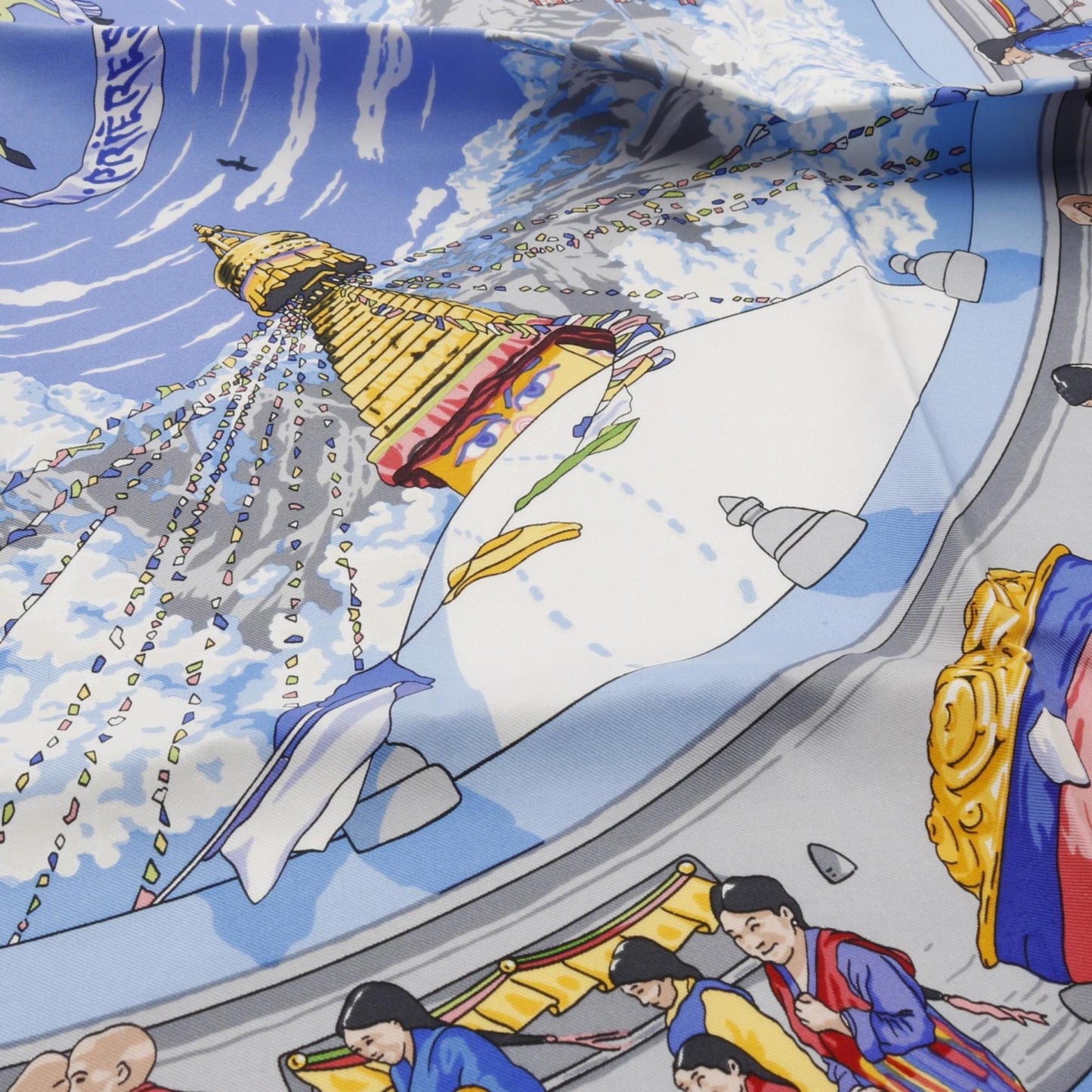 Hermes Herms Carr 90 Prieres Au Vent Silk Scarf For Women