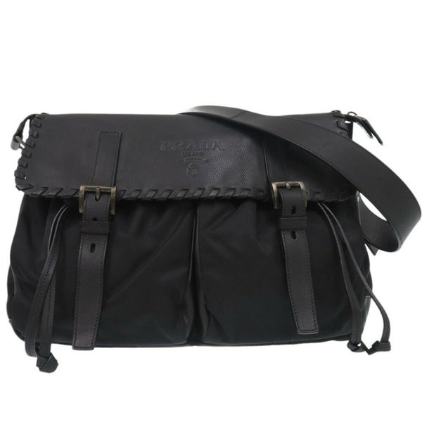 Prada Bag Bt0582 Shoulder Leather Nylon Nero 1191Prada