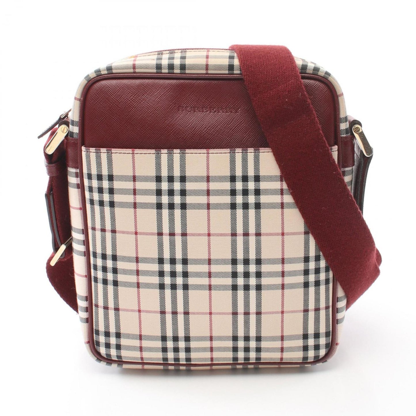 Burberry Nova Check Shoulder Bag Canvas Leather