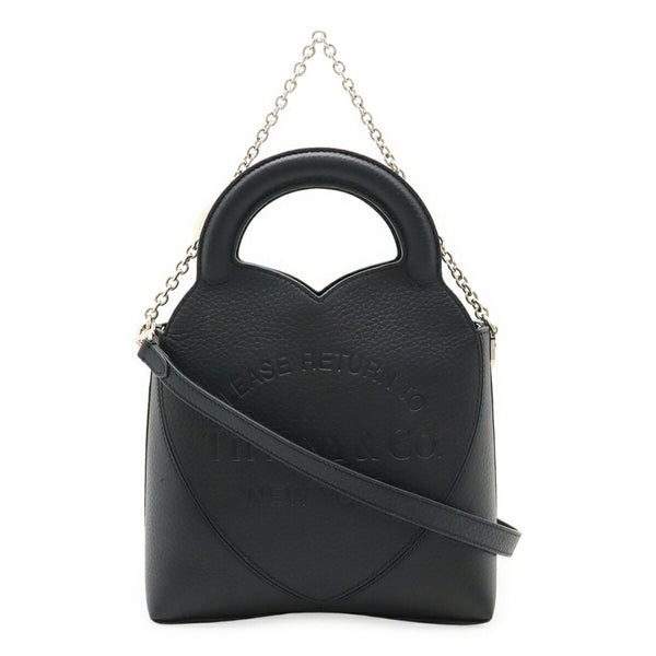 Tiffany & Co. Return To Tiffany Handbag Shoulder Bag Leather Black